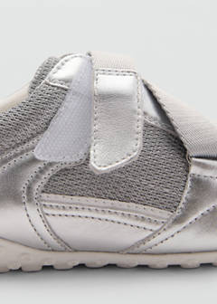 Canvas leather trainers — Silver 5