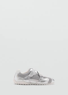 Canvas leather trainers — Silver 2