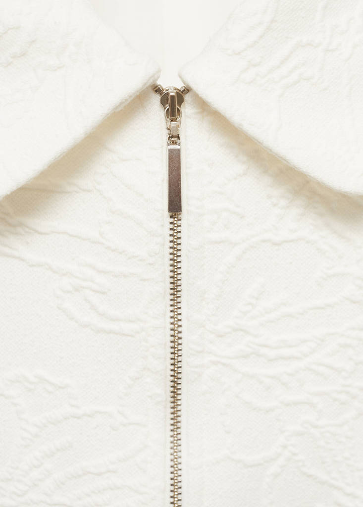 Textured cotton-blend jacket — Ecru