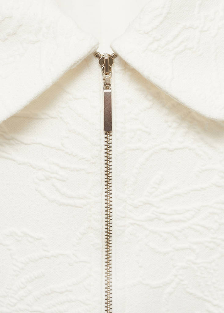 Textured cotton-blend jacket — Ecru