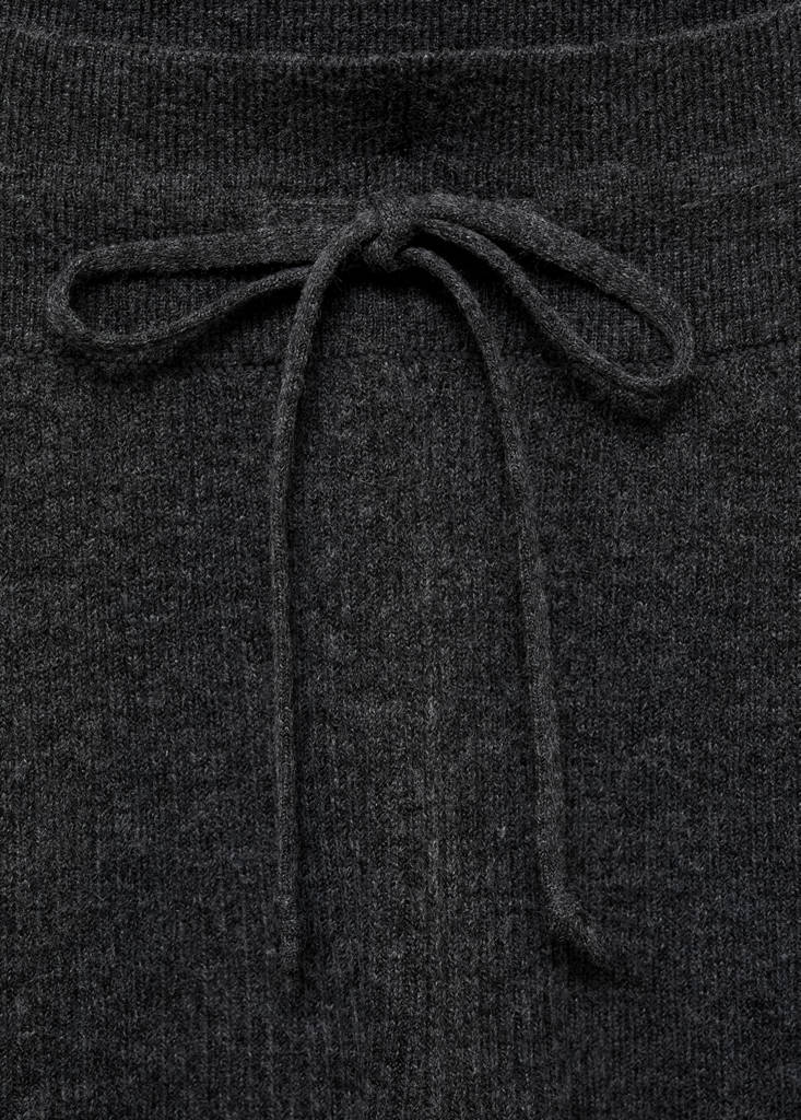 Fine rib-knit trousers — Charcoal