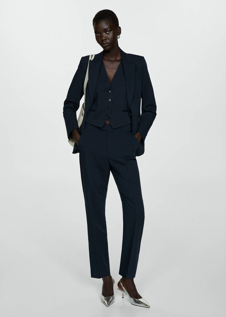 Suit waistcoat with buttons — Dark Navy