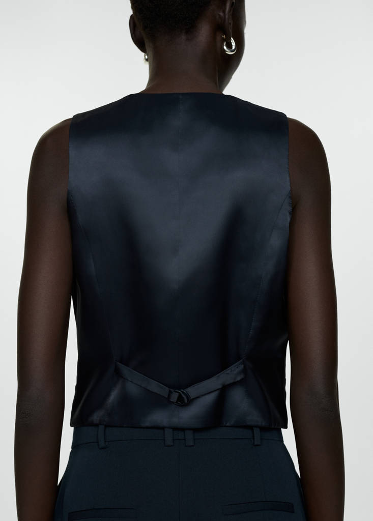 Suit waistcoat with buttons — Dark Navy