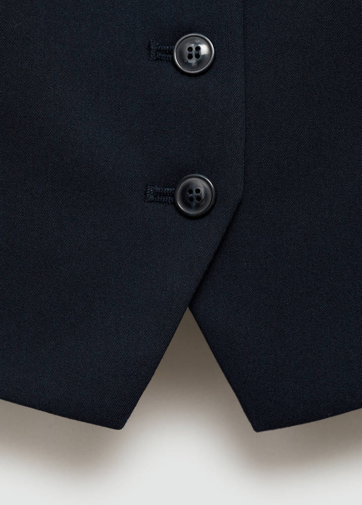Suit waistcoat with buttons — Dark Navy