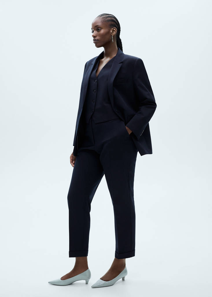 Suit waistcoat with buttons — Dark Navy