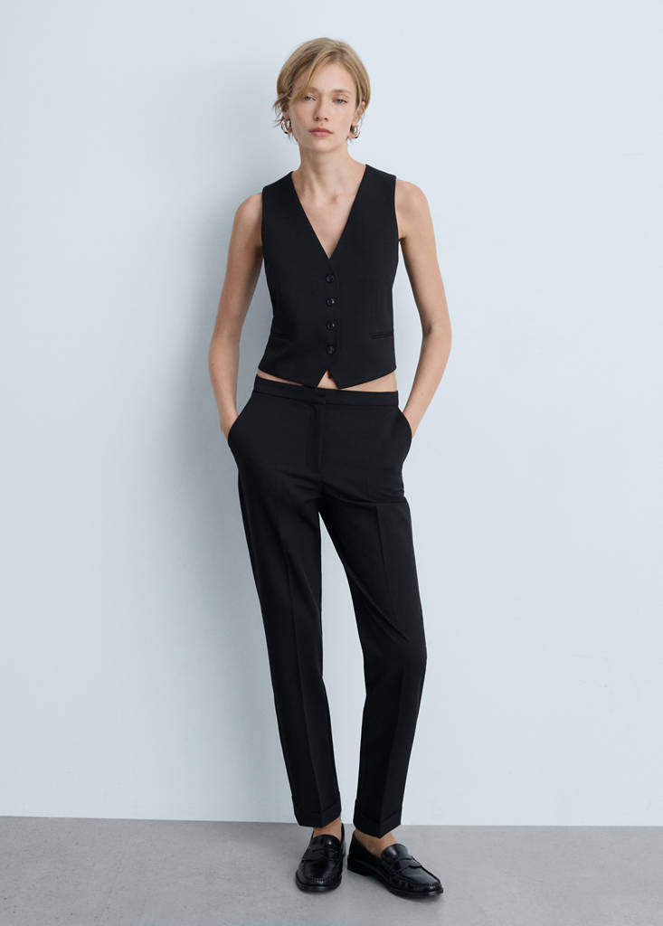 Suit waistcoat with buttons — Black
