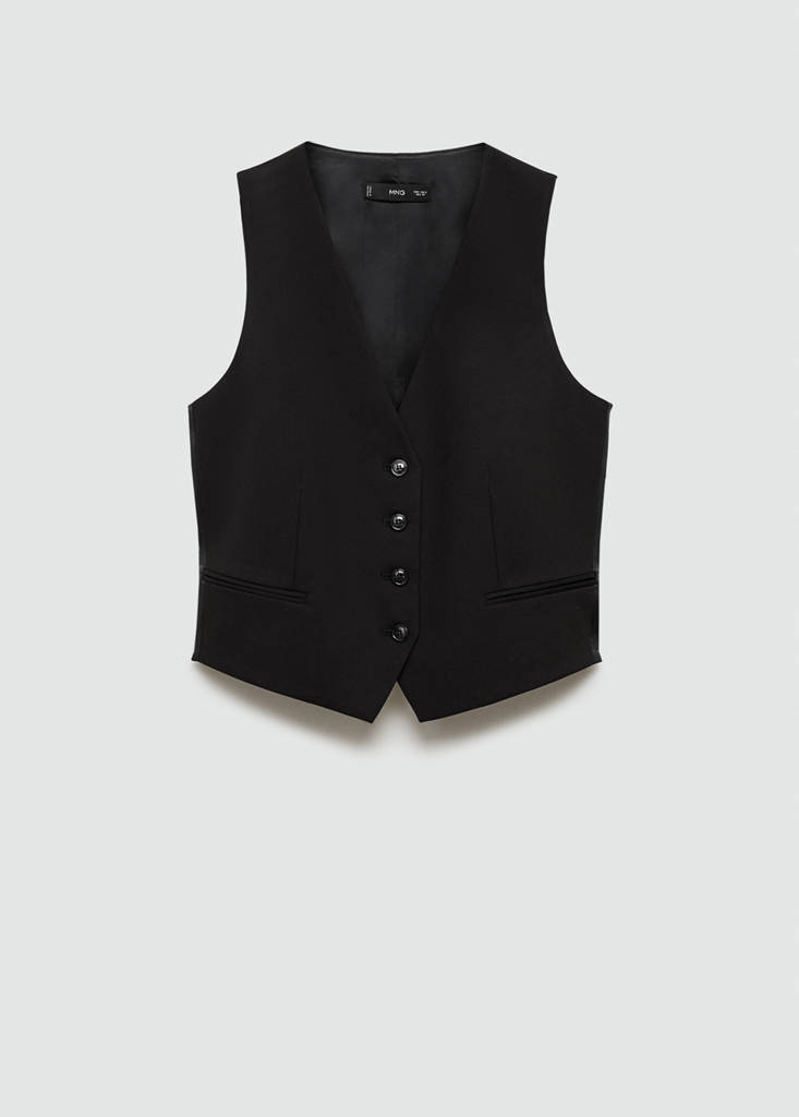 Suit waistcoat with buttons — Black