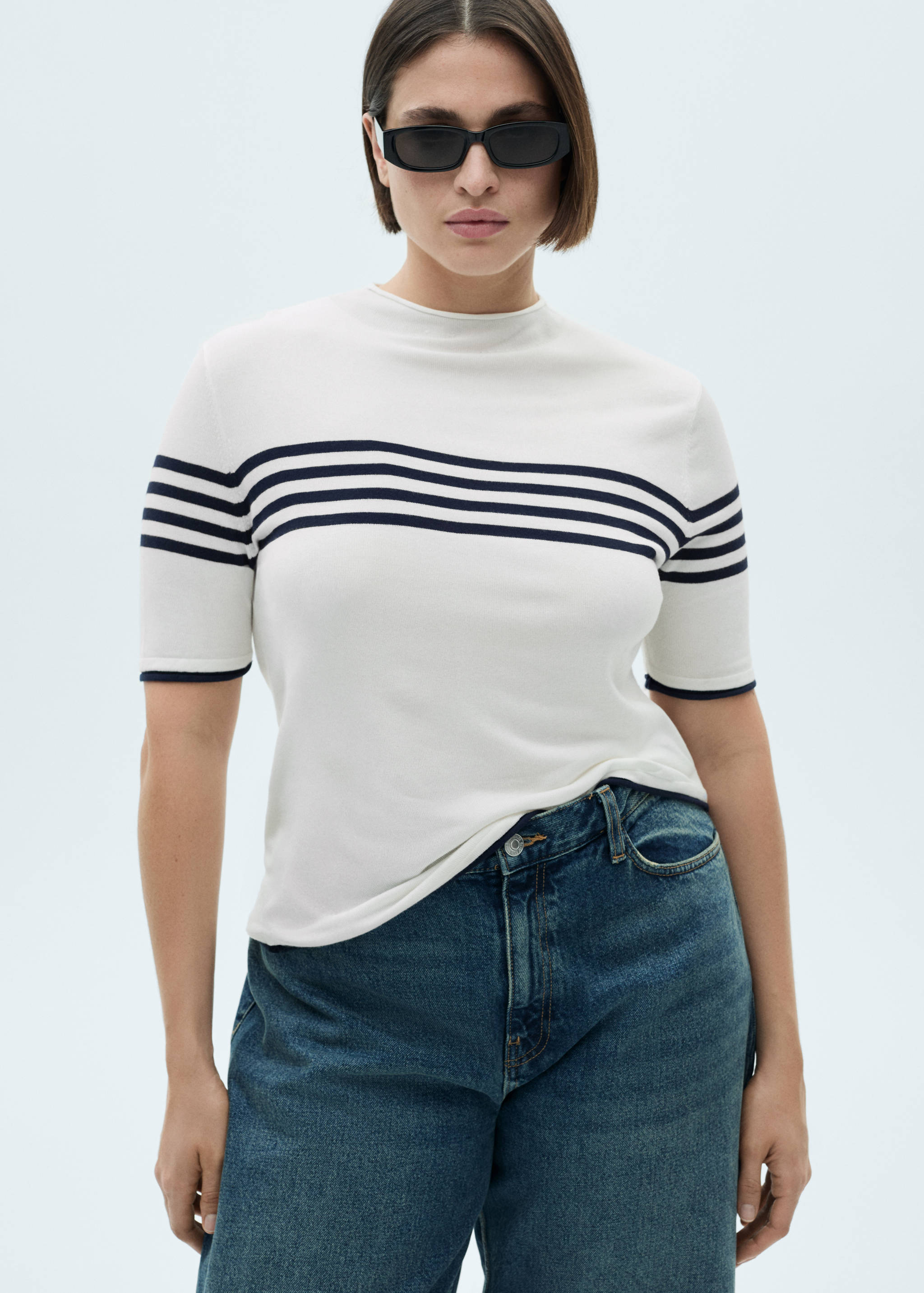 Striped fine-knit sweater - Details of the article 5