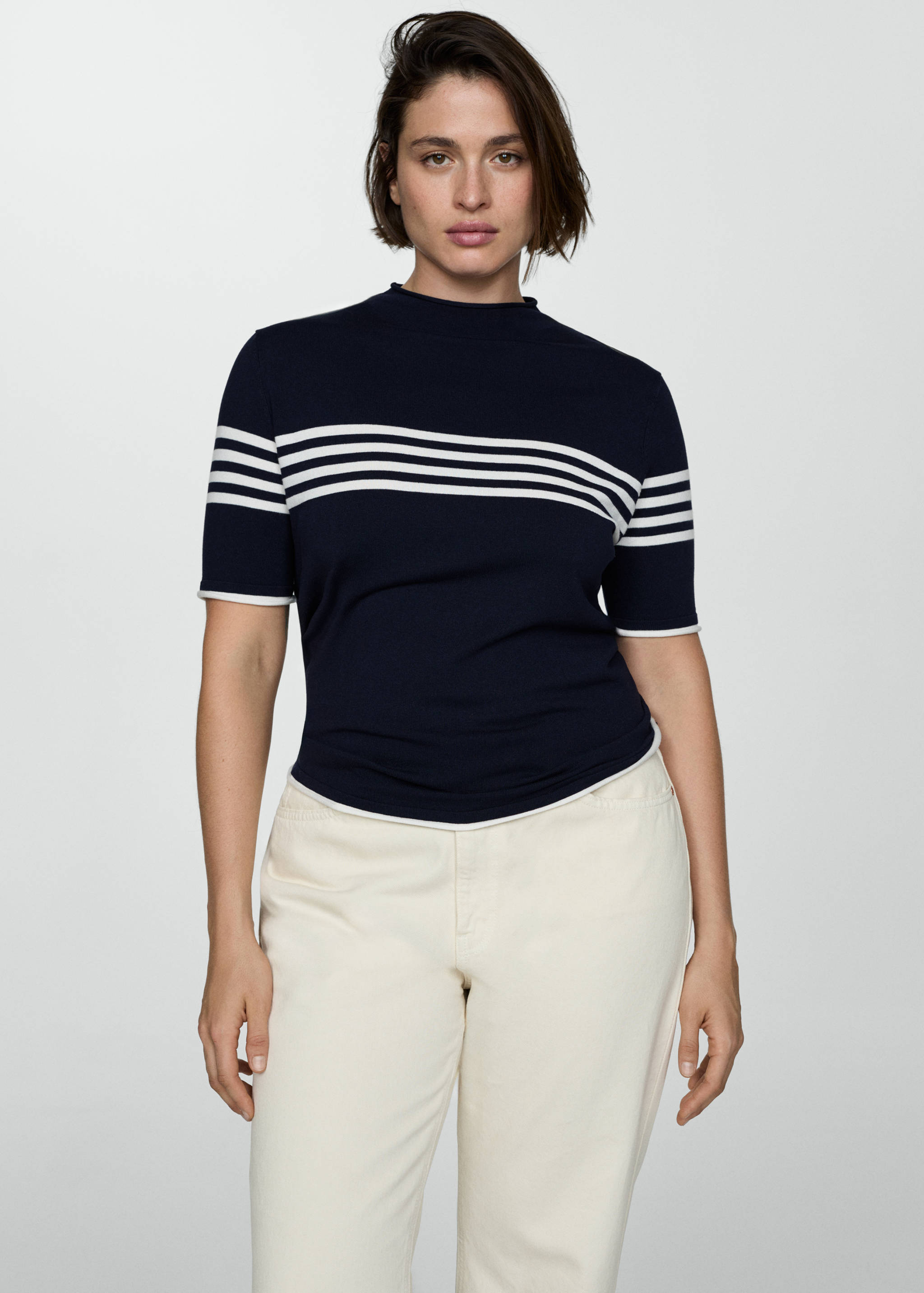 Striped fine-knit sweater - Details of the article 5