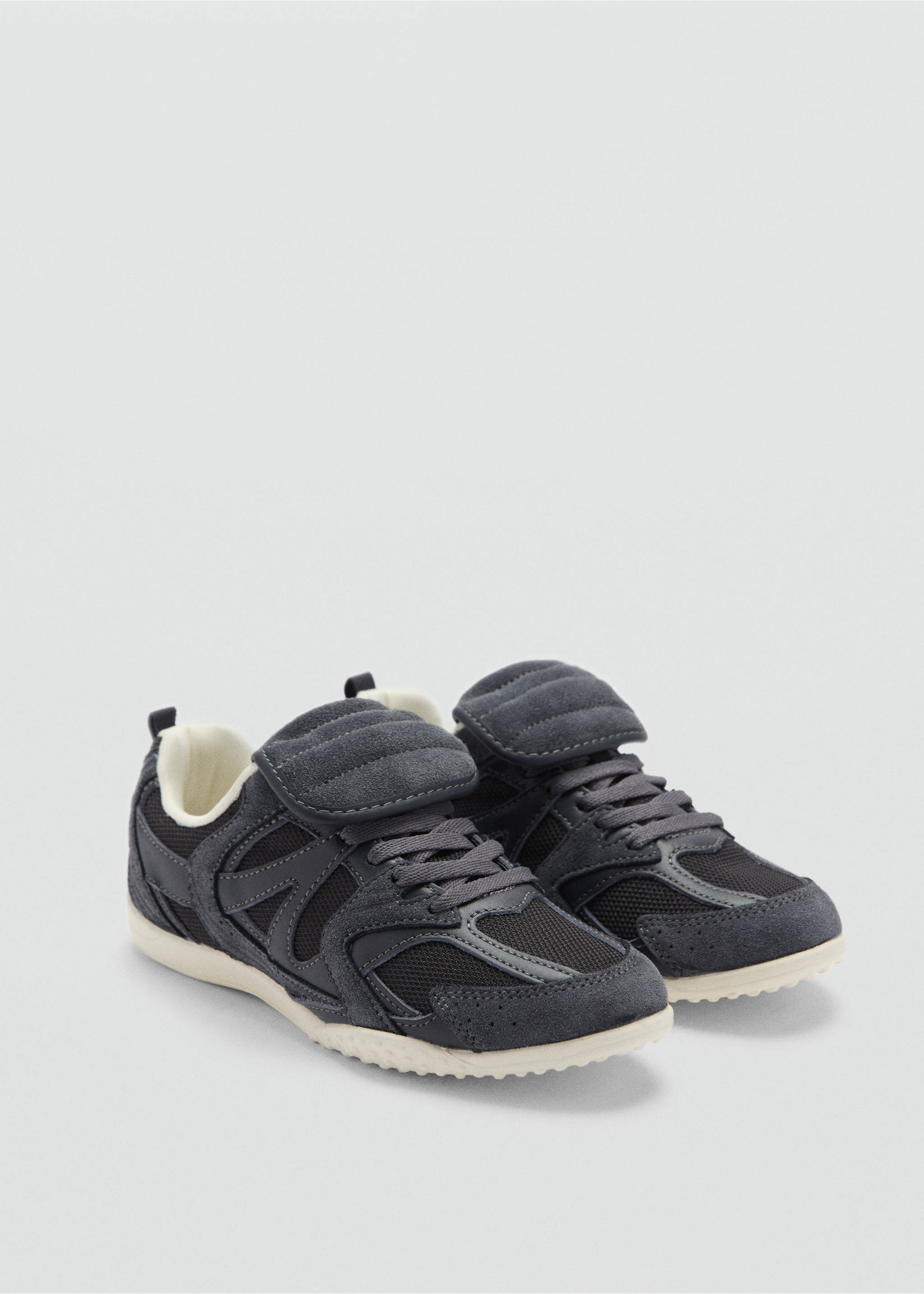 Leather panel sneakers - Medium plane, Night Blue. Ref: 77095638-00.