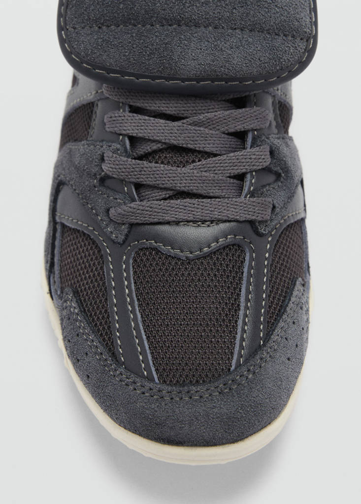 Leather panel sneakers — Night Blue