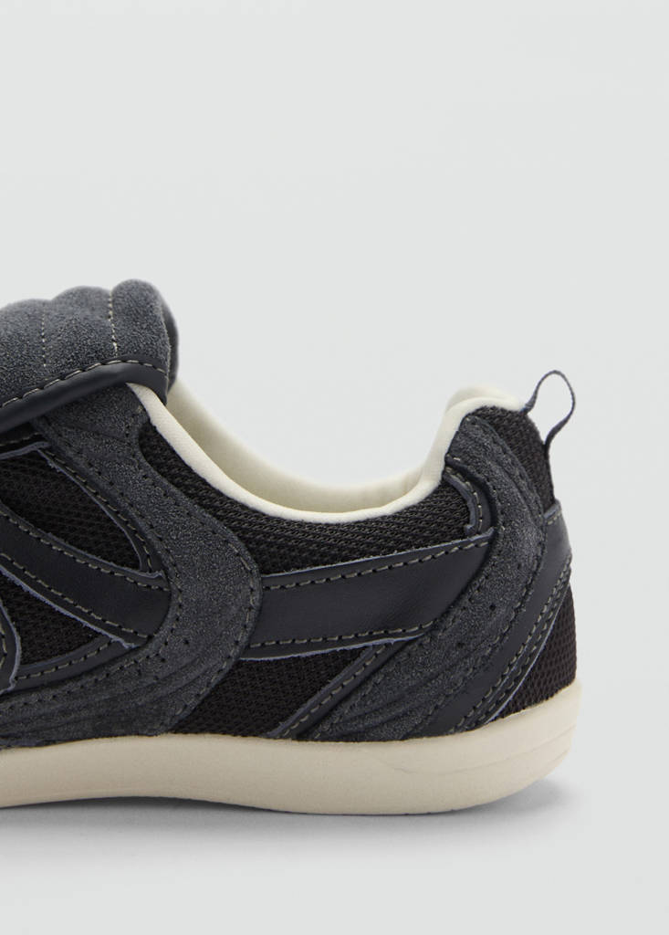 Leather panel sneakers — Night Blue