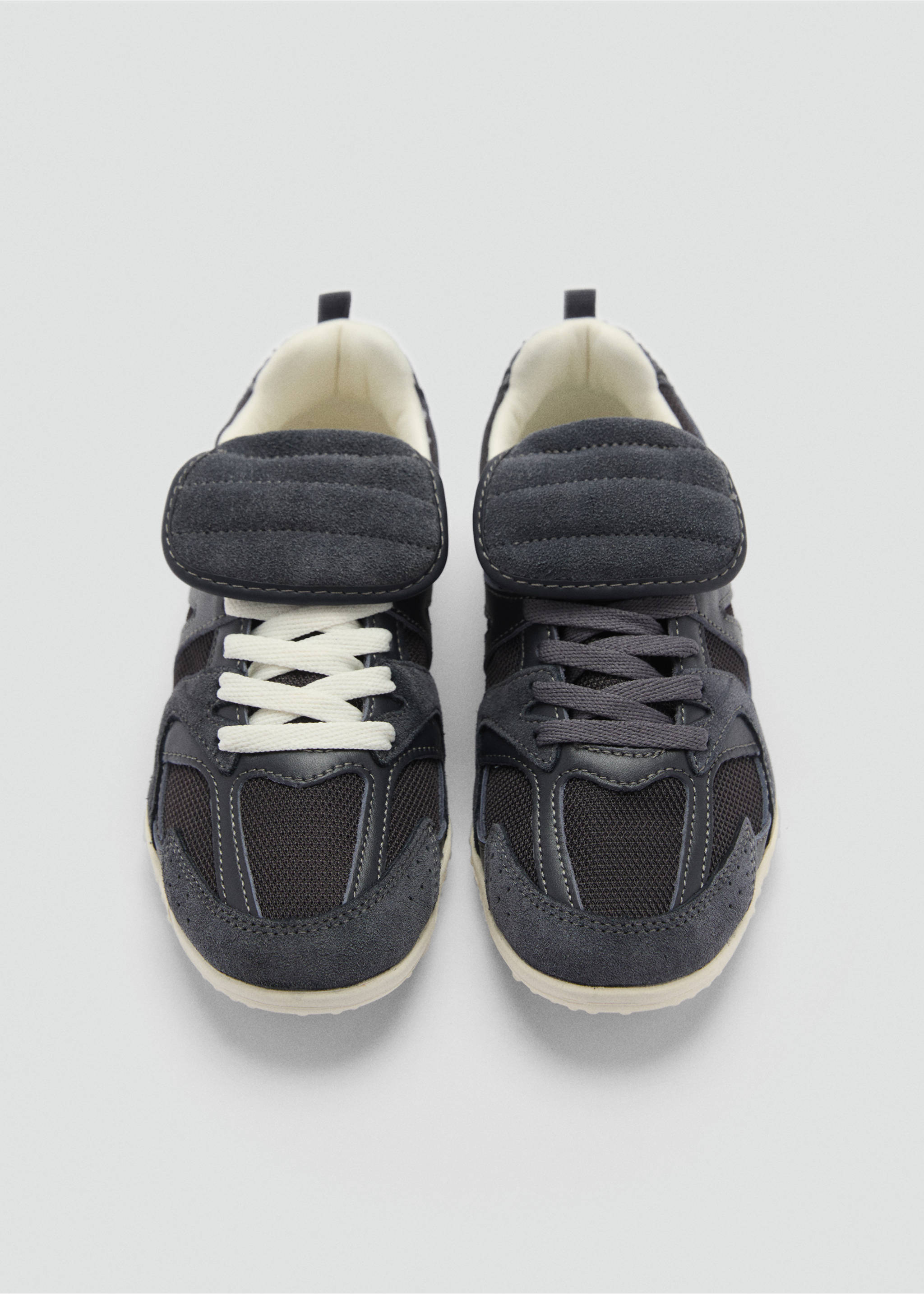 Leather panel sneakers - Details of the article 3, Night Blue. Ref: 77095638-00.