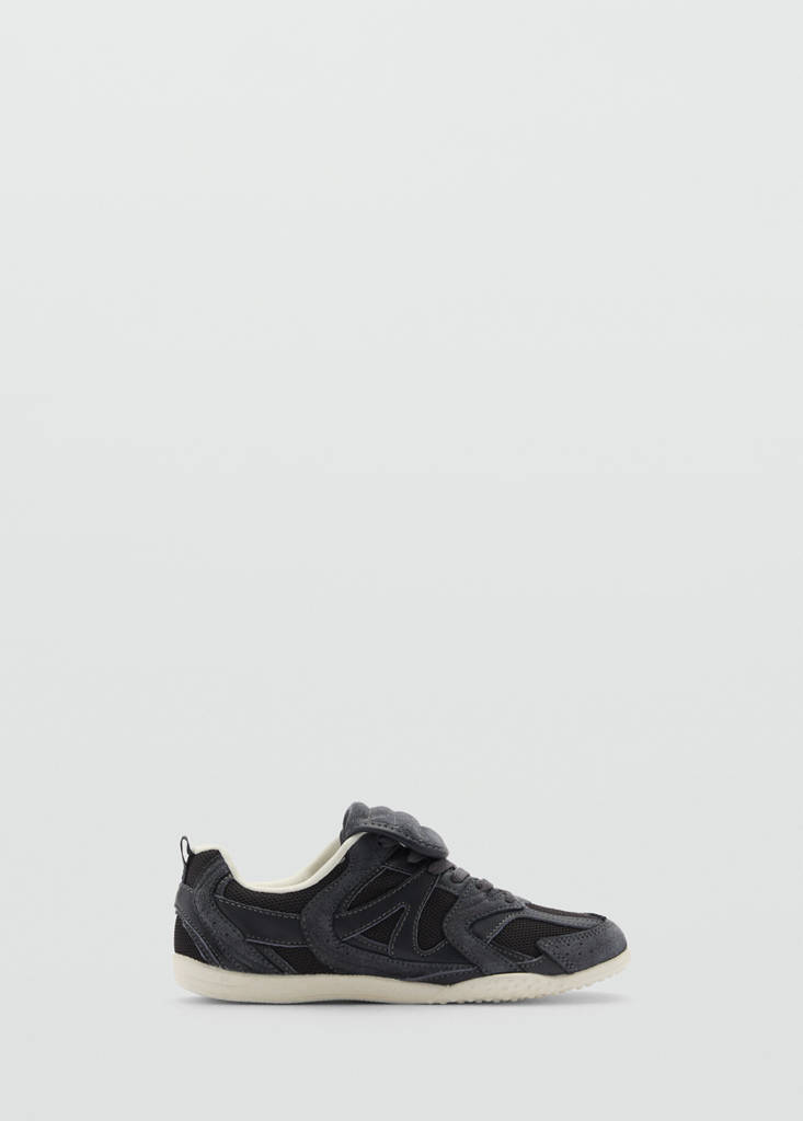 Leather panel sneakers — Night Blue