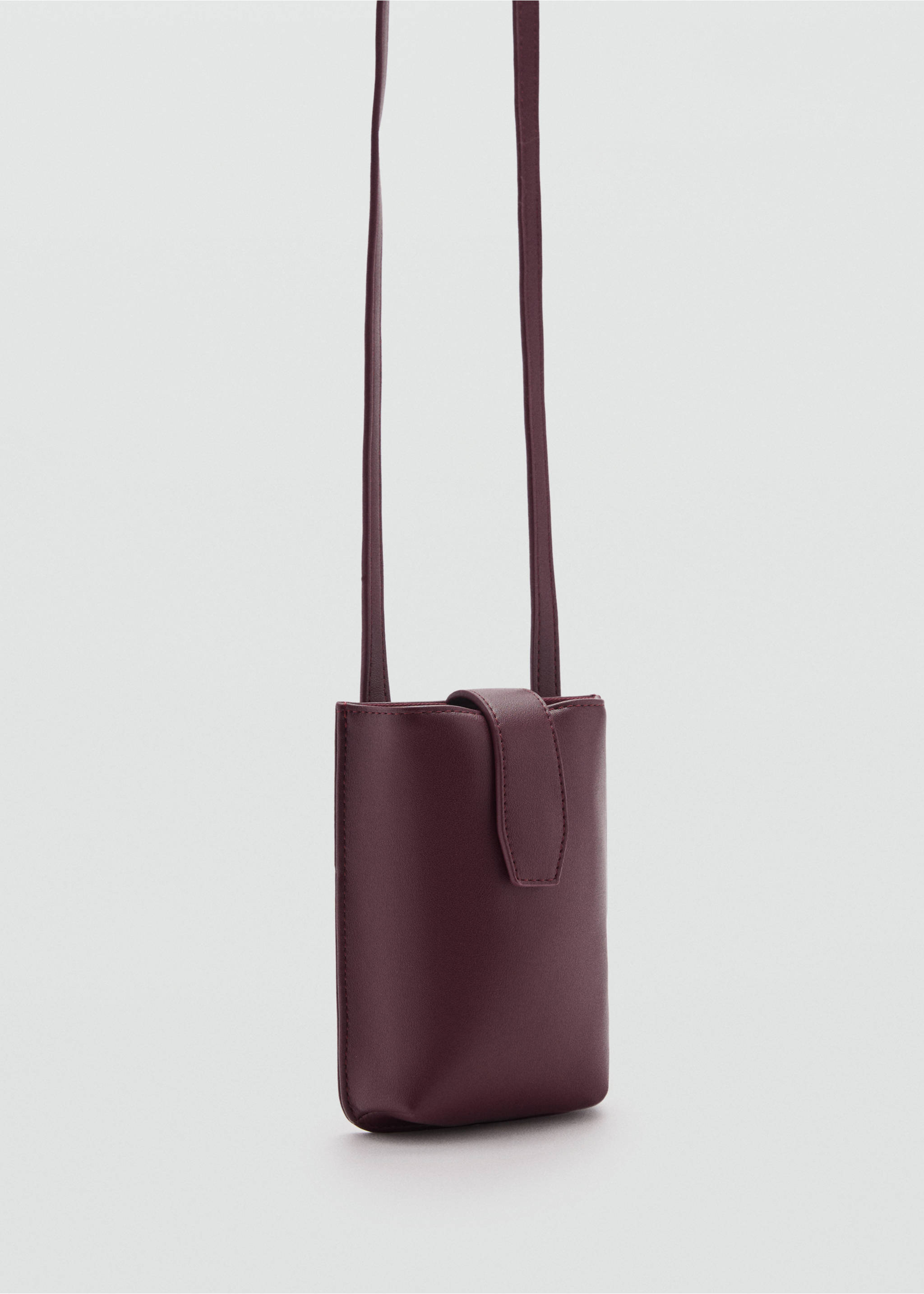 Mini faux-leather shoulder bag - Medium plane, Burgundy. Ref: 77095639-00.
