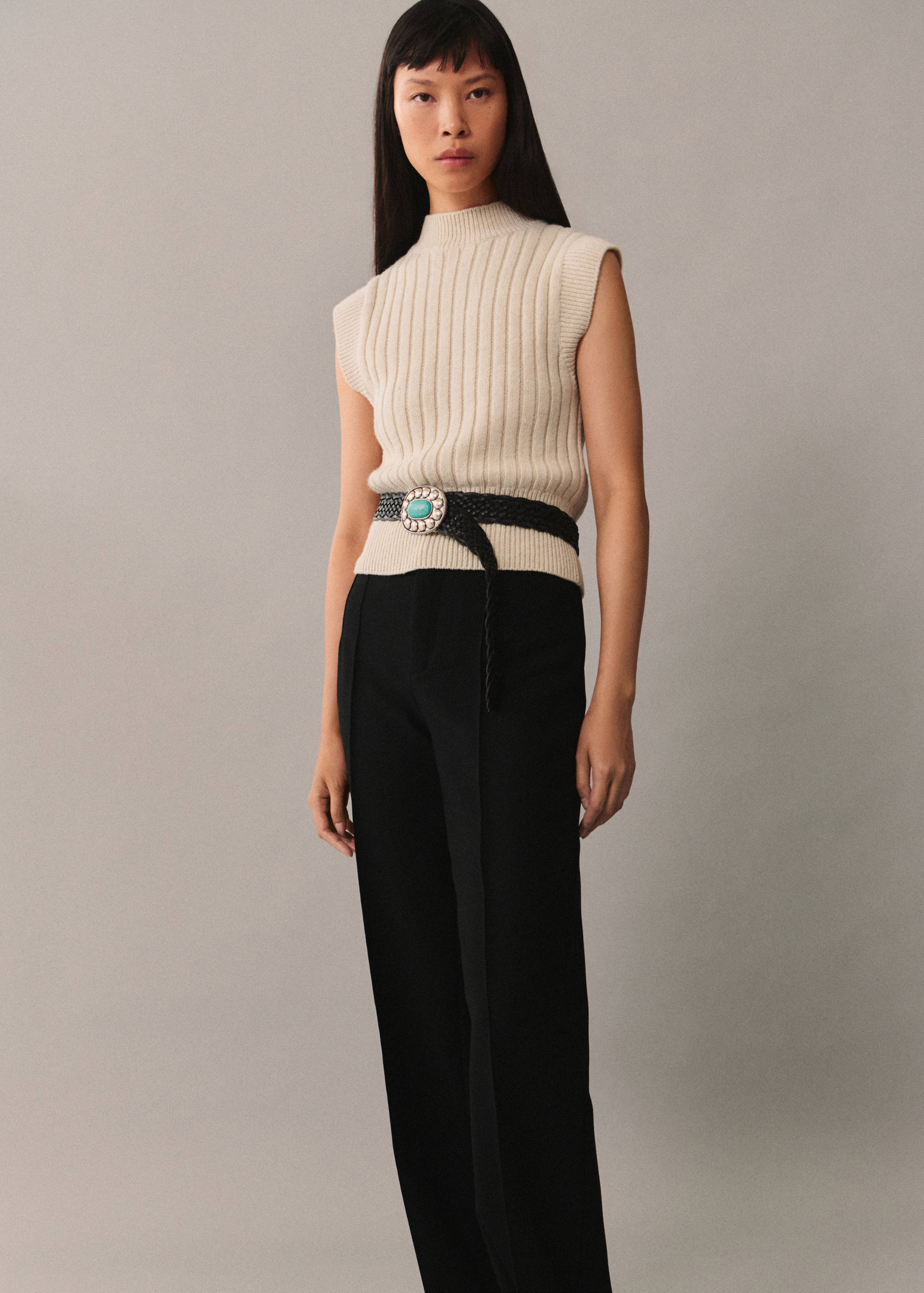 Chaleco punto cuello perkins - Plano medio