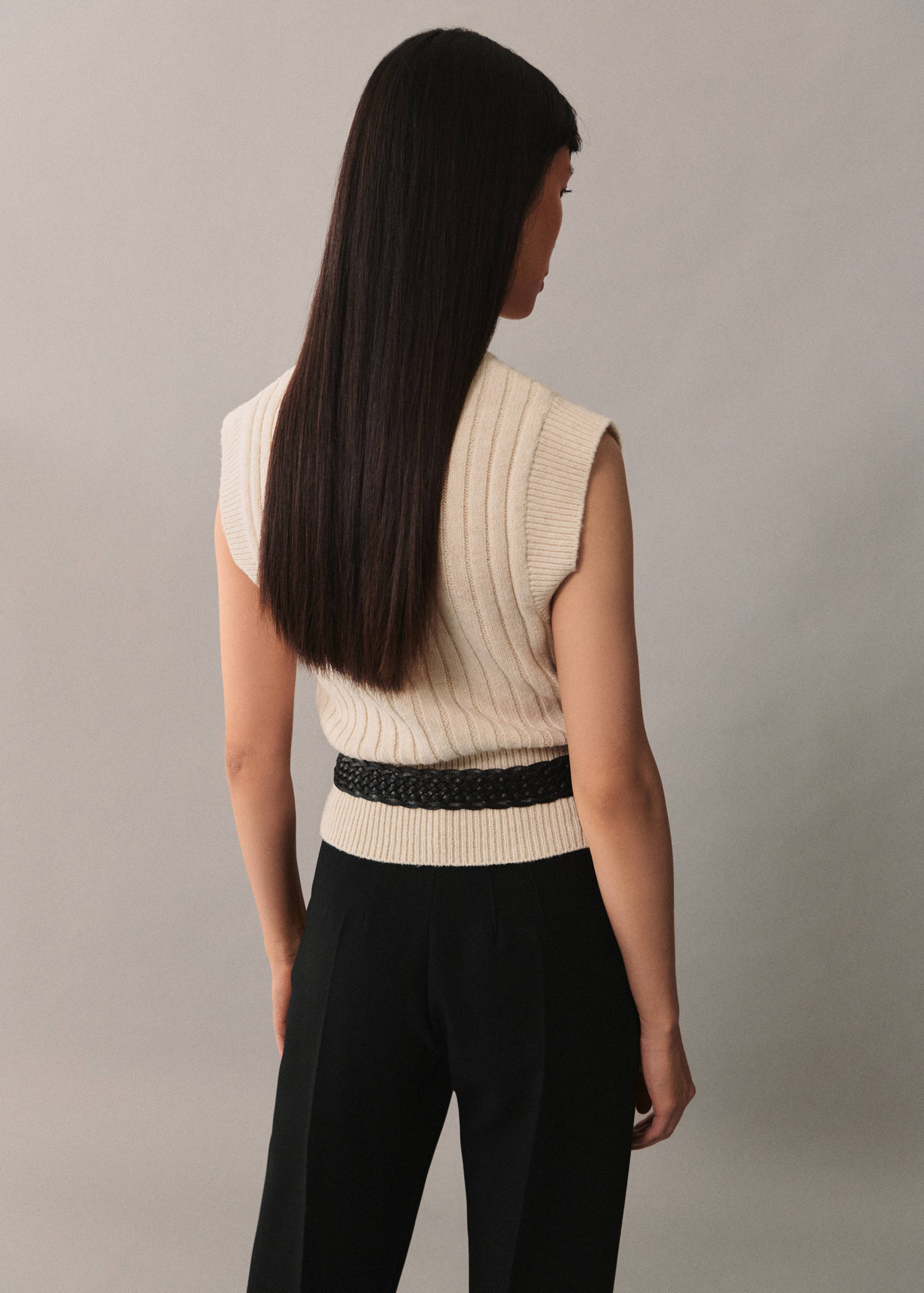 Chaleco punto cuello perkins - Reverso del artículo