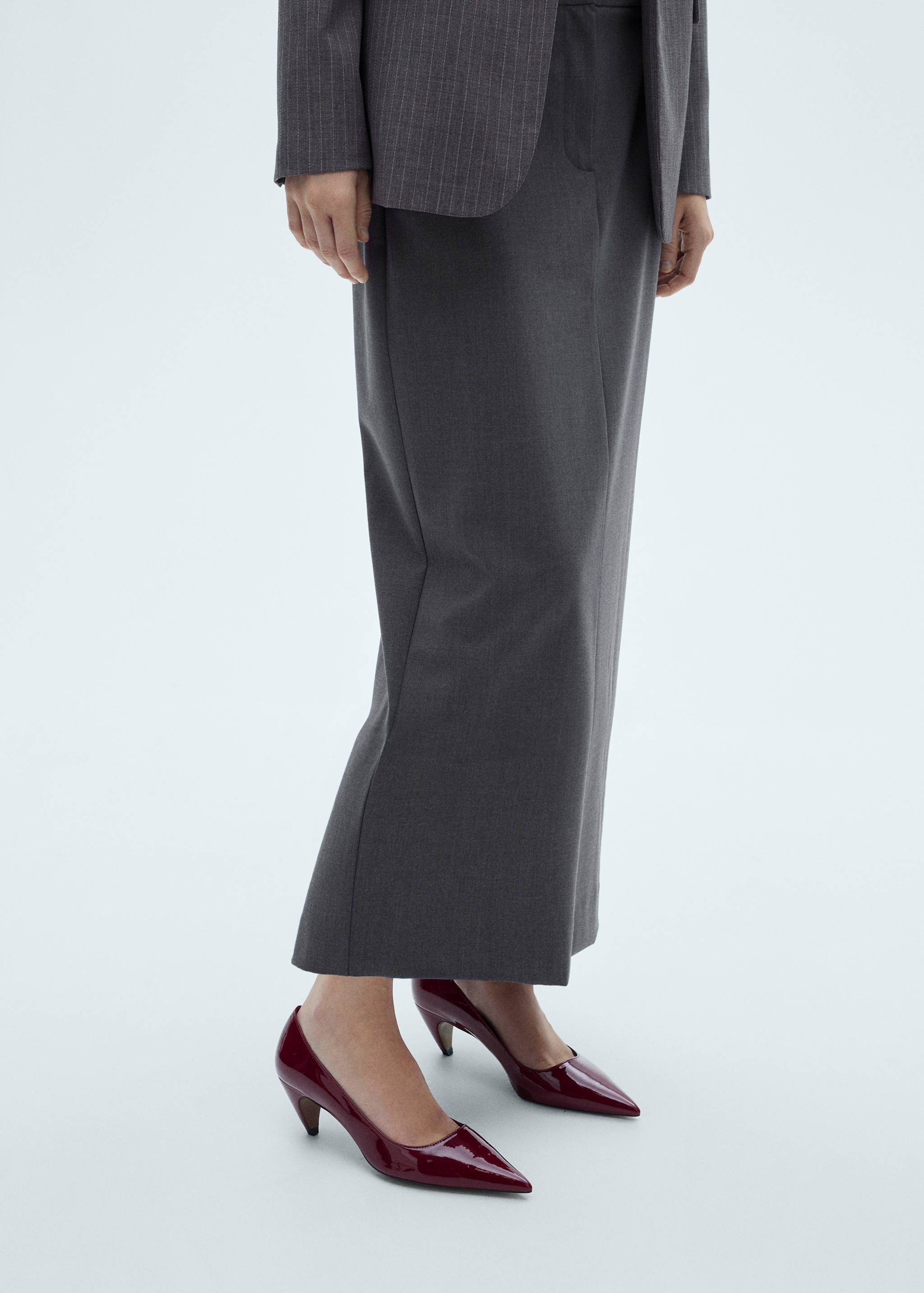 Long pencil skirt with opening - Medium plane