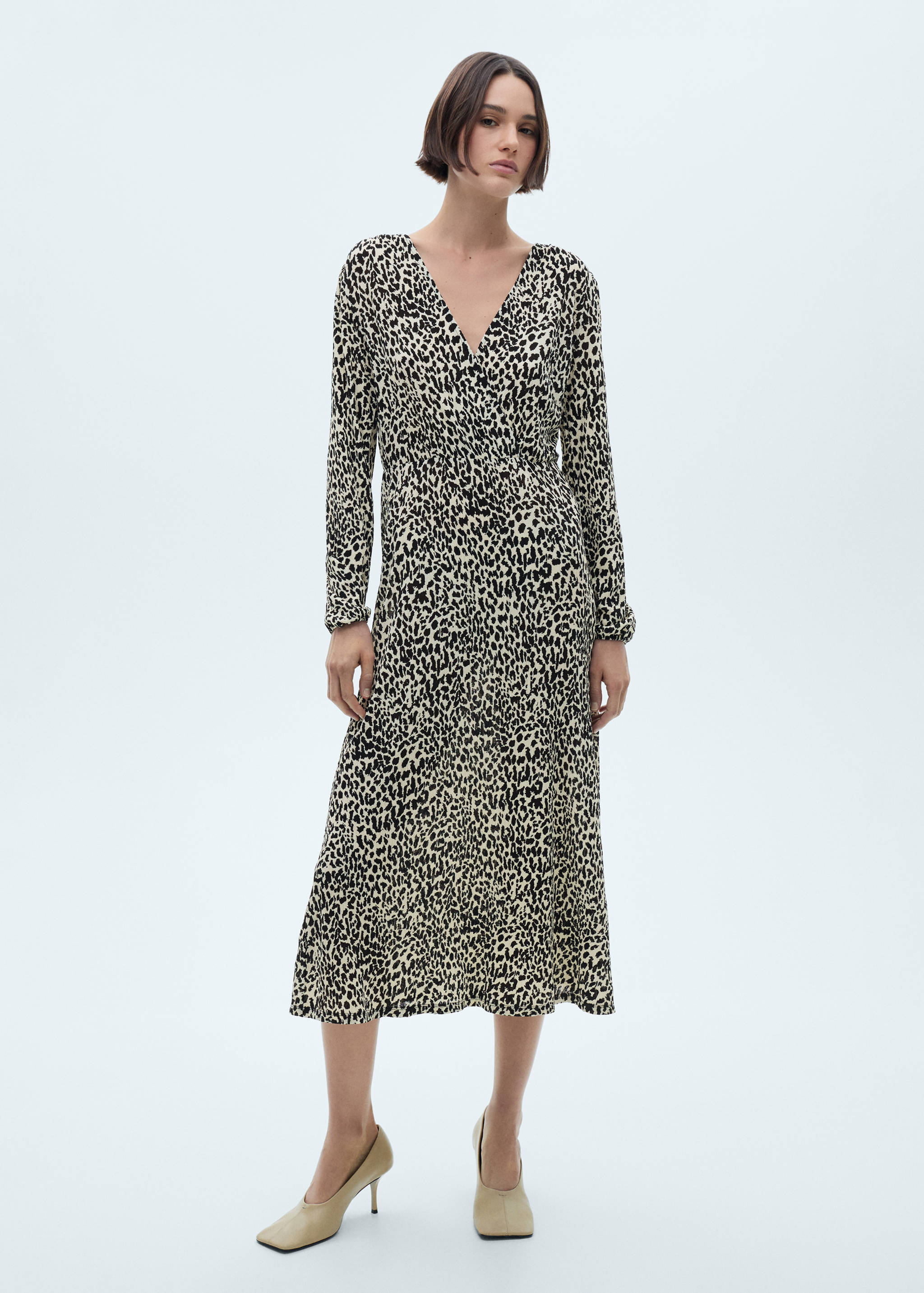 Leopard-print long dress - Plan général