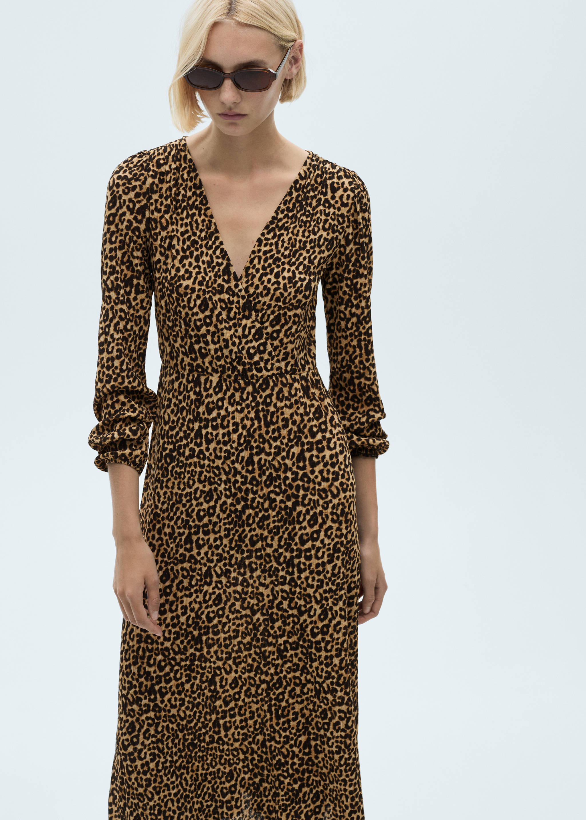 Leopard-print long dress - Plan moyen