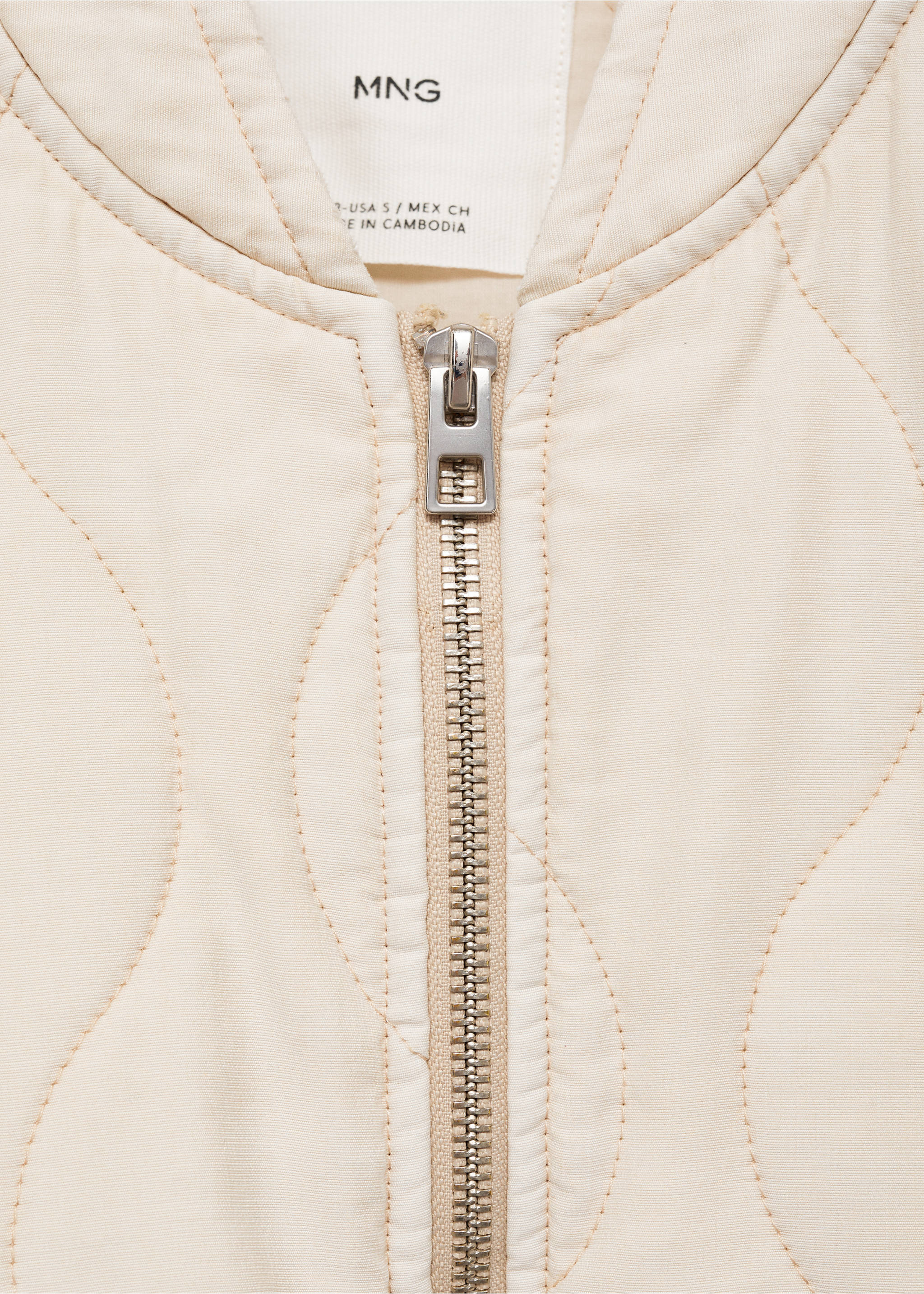 Chaqueta bomber acolchada - Detalle del artículo 8, Crudo. Ref: 77095653-00.