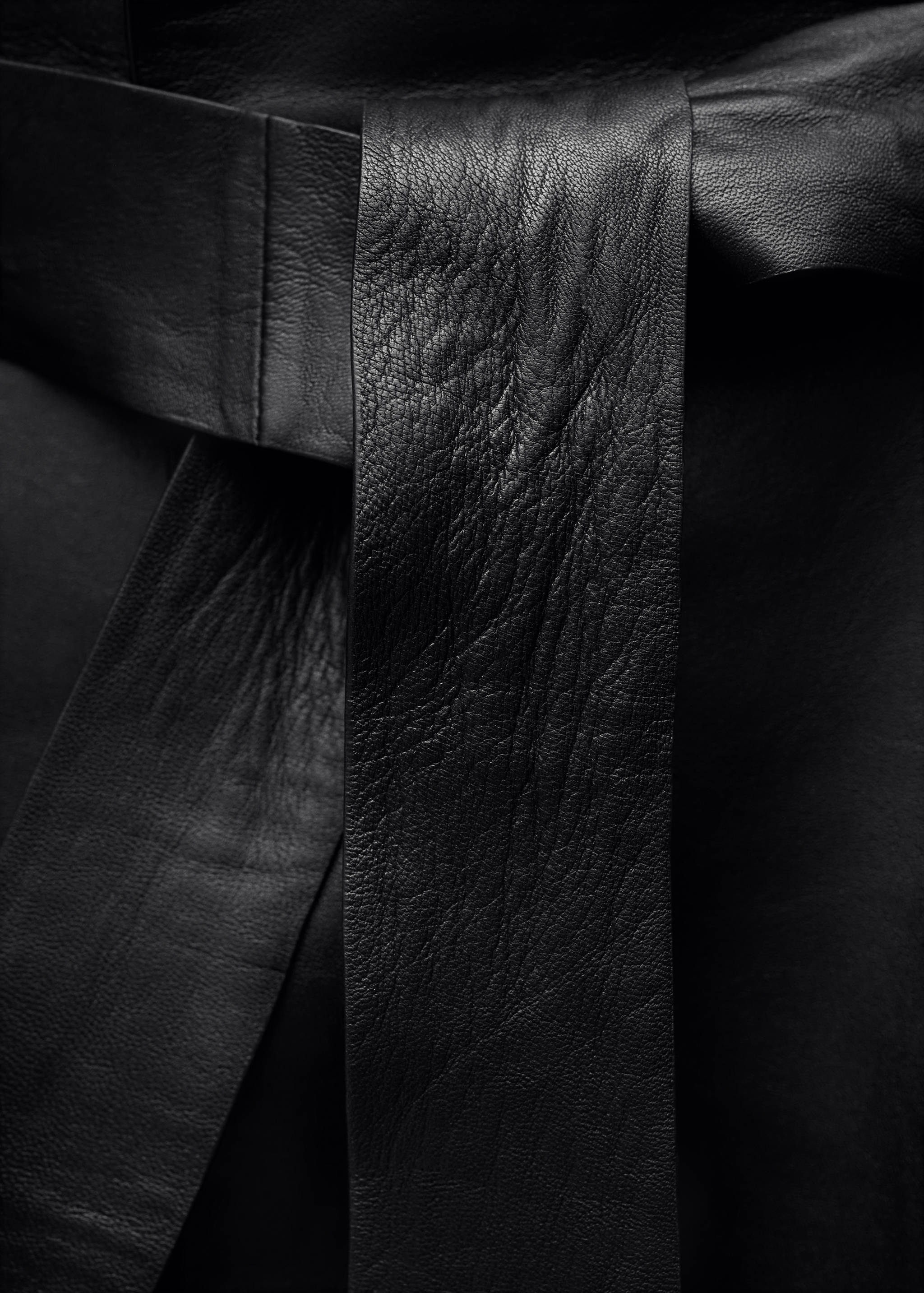 Кожаный тренч с ремнем - Деталь изделия 0