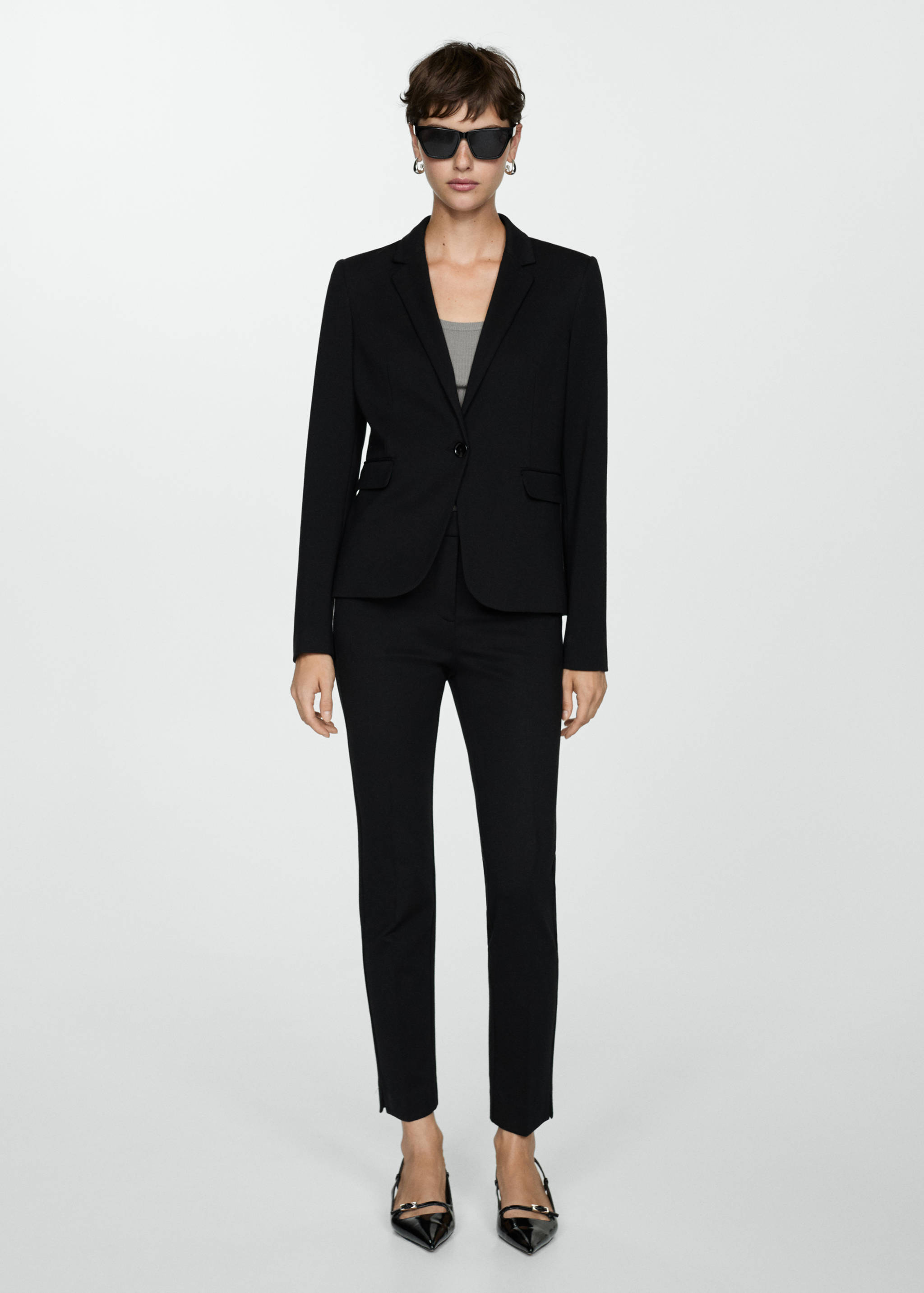 Rome-knit straight trousers - General plane