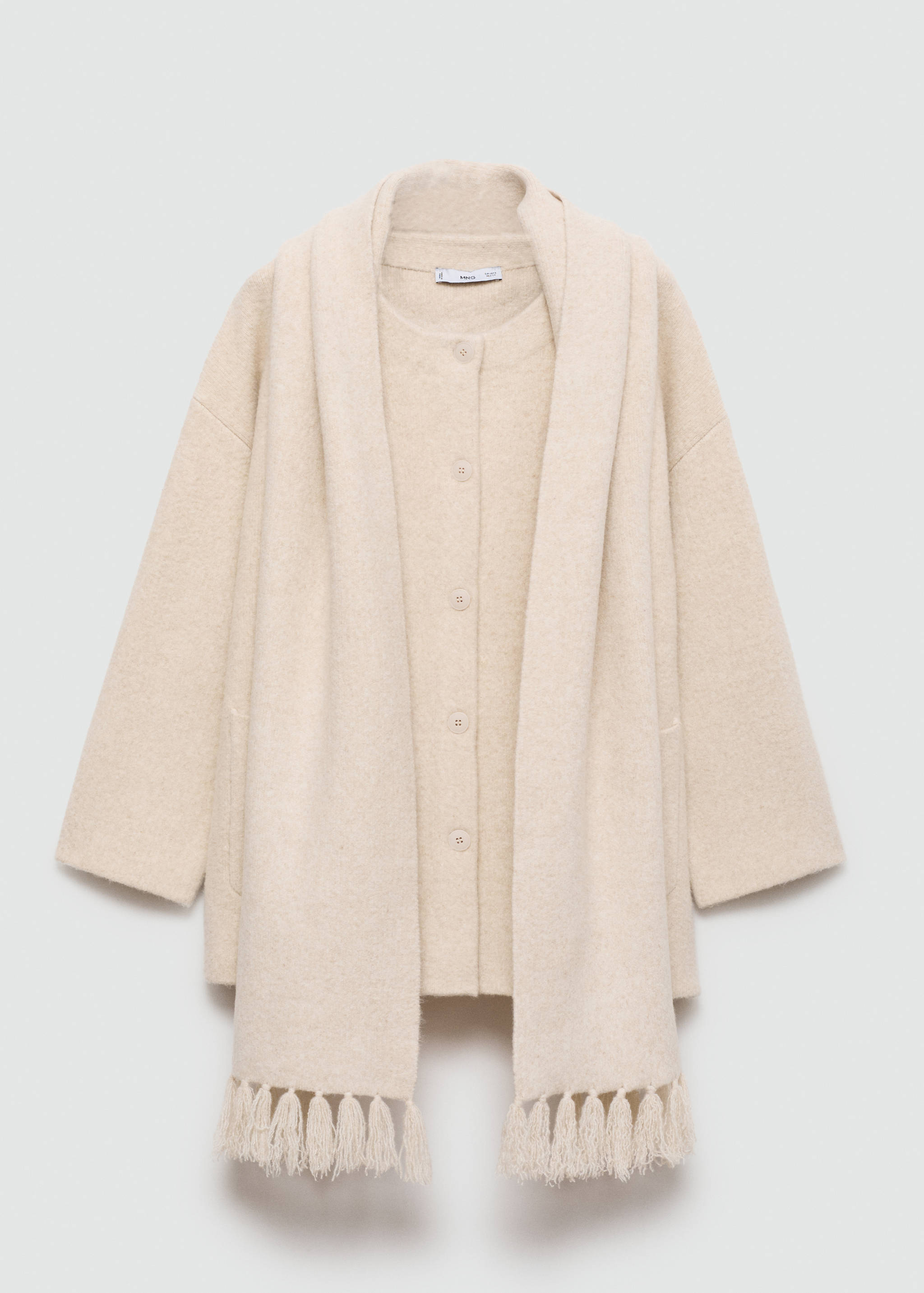 Knitted coat with detachable scarf - Article without model