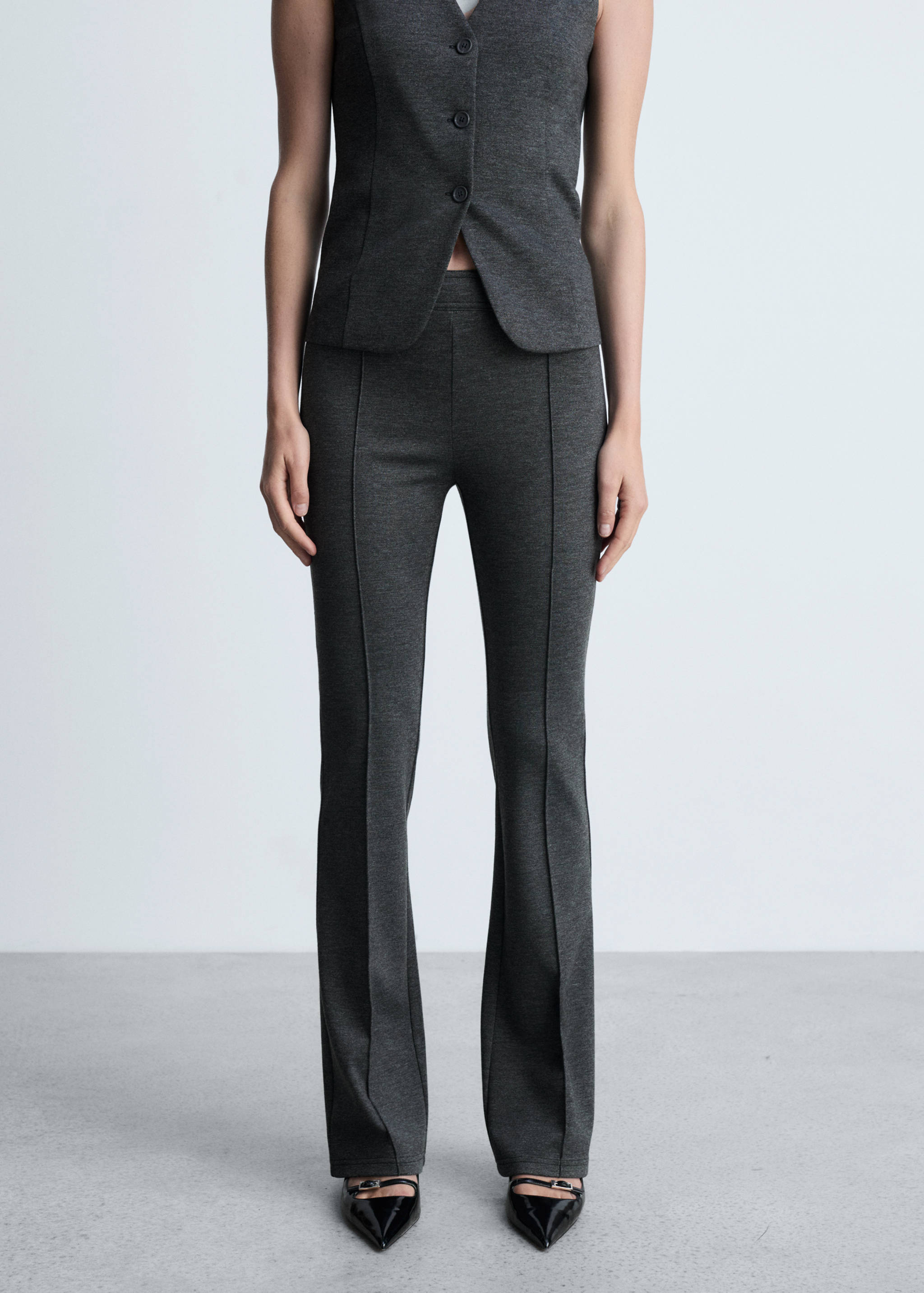 Flared trousers with seams - Medium plane