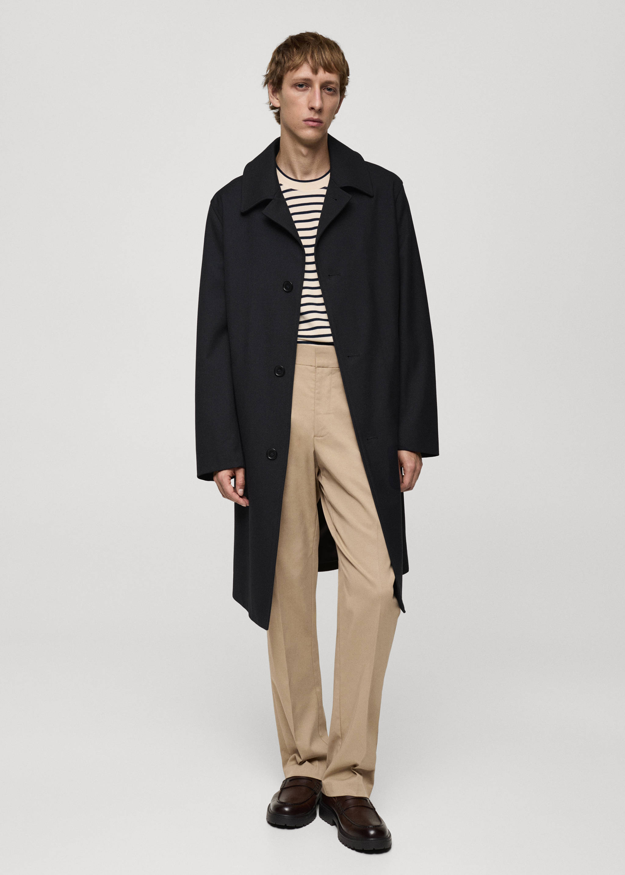 Oversized comfort stretch trench coat - General plane
