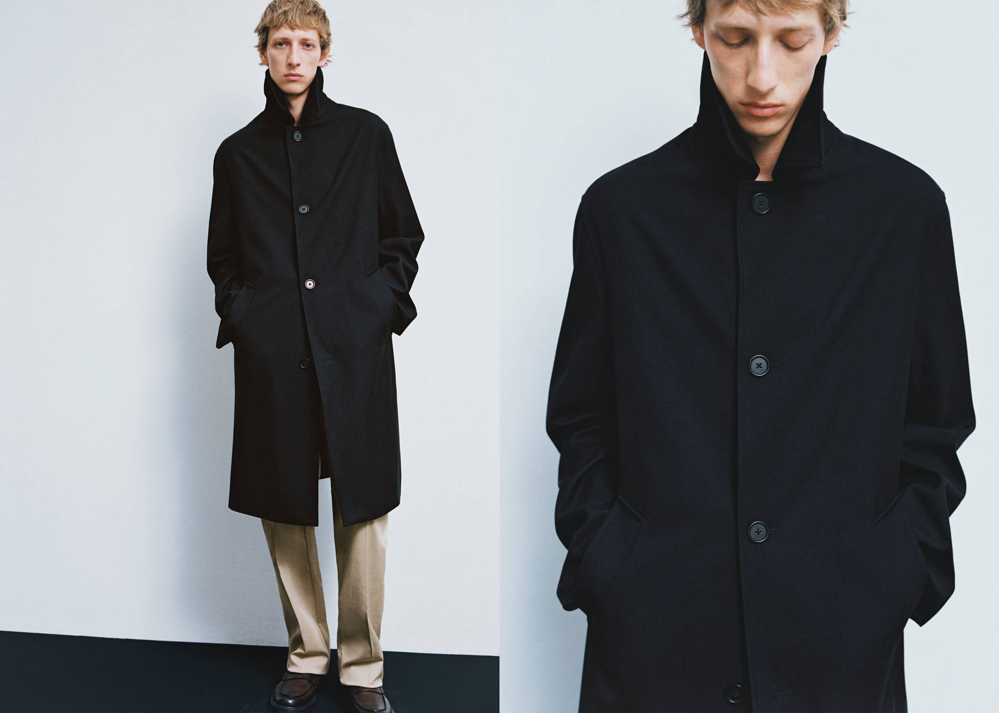 Oversized comfort stretch trench coat - Panoramic plane