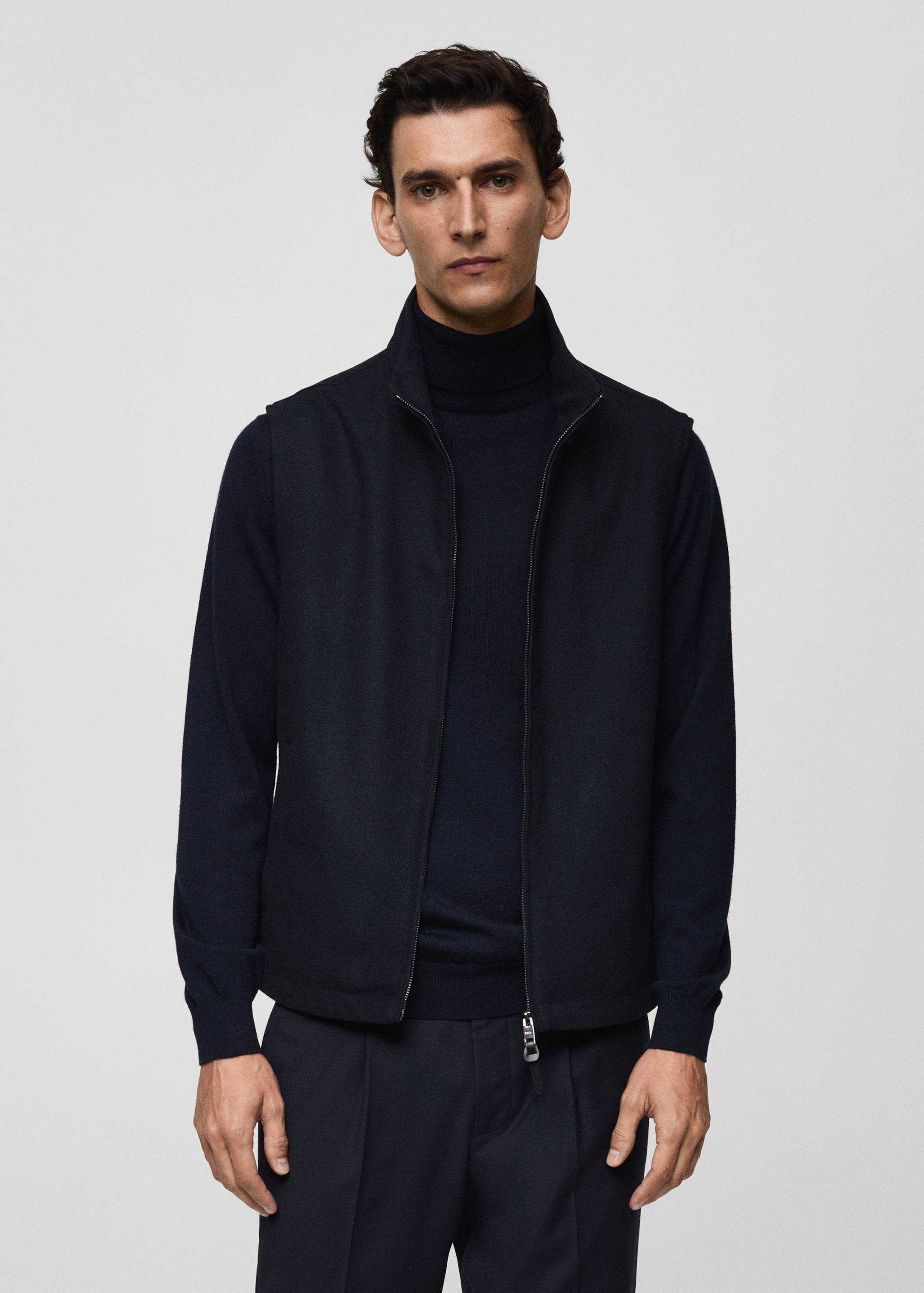 Gilet laine poches - Plan moyen