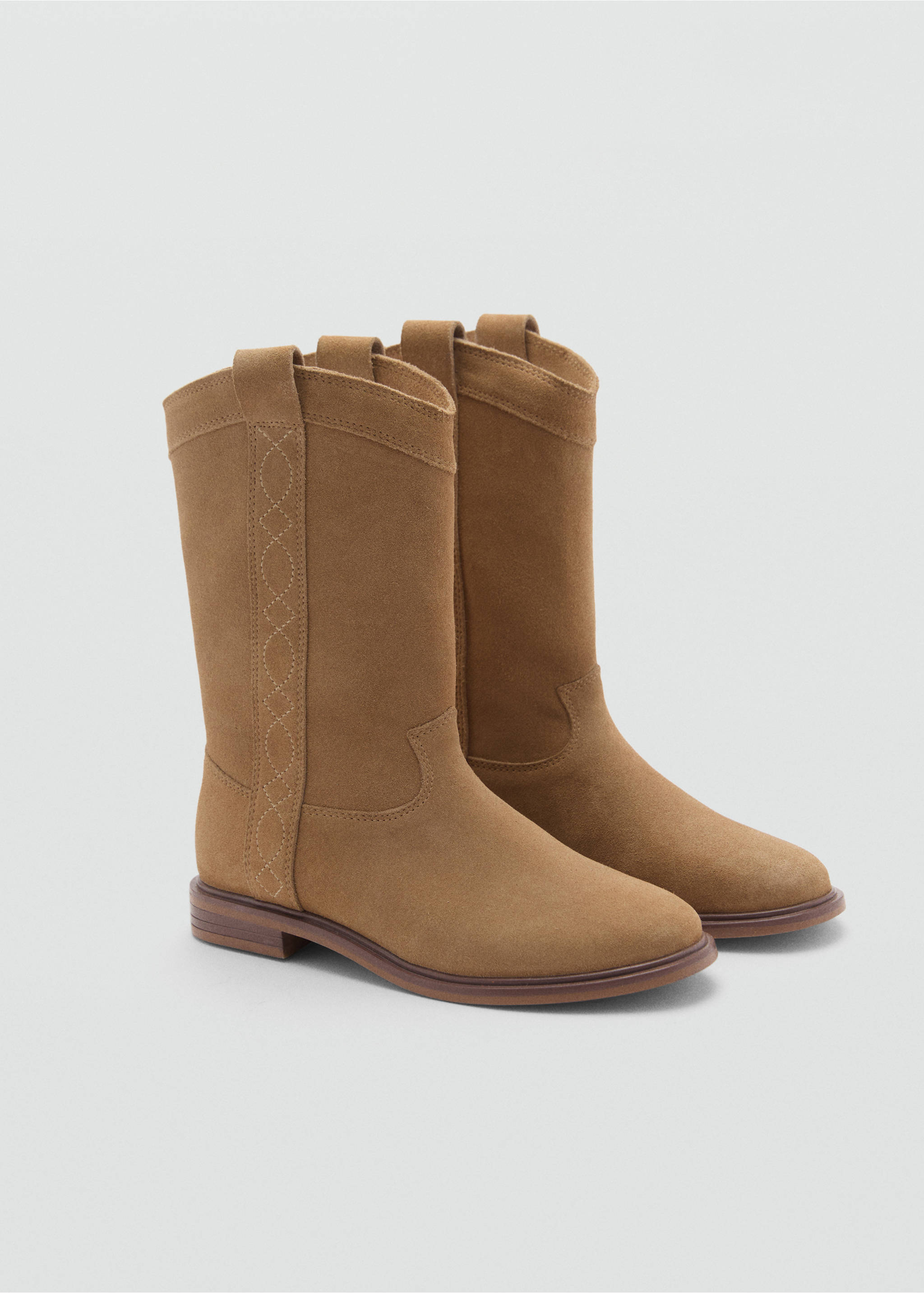Leather high boots - Medium plane, Sand. Ref: 77095962-00.