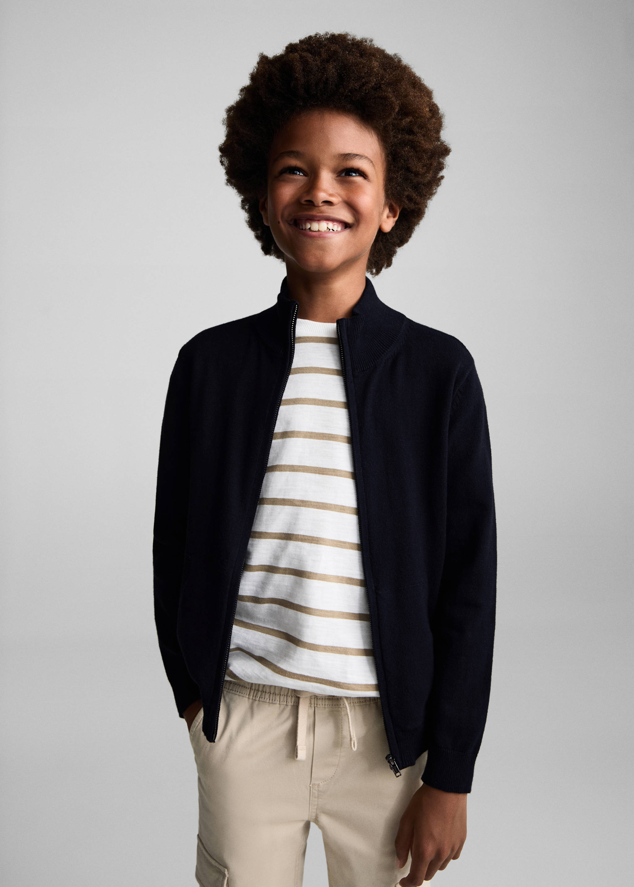 Zipped knit cardigan - Medium plane