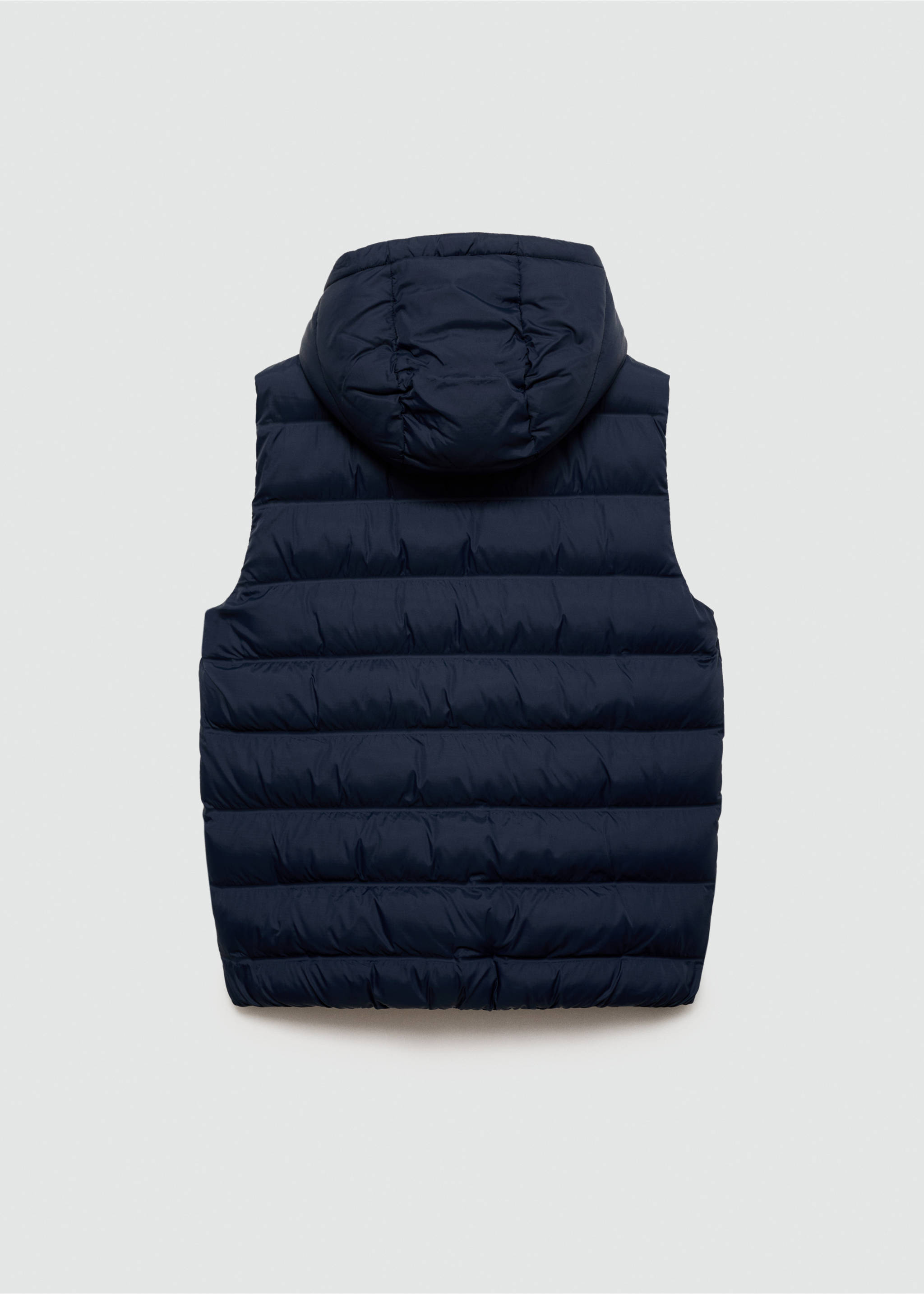 Gilet matelassé à capuche - Verso de l’article, Bleu marine foncé. Ref: 77095965-00.