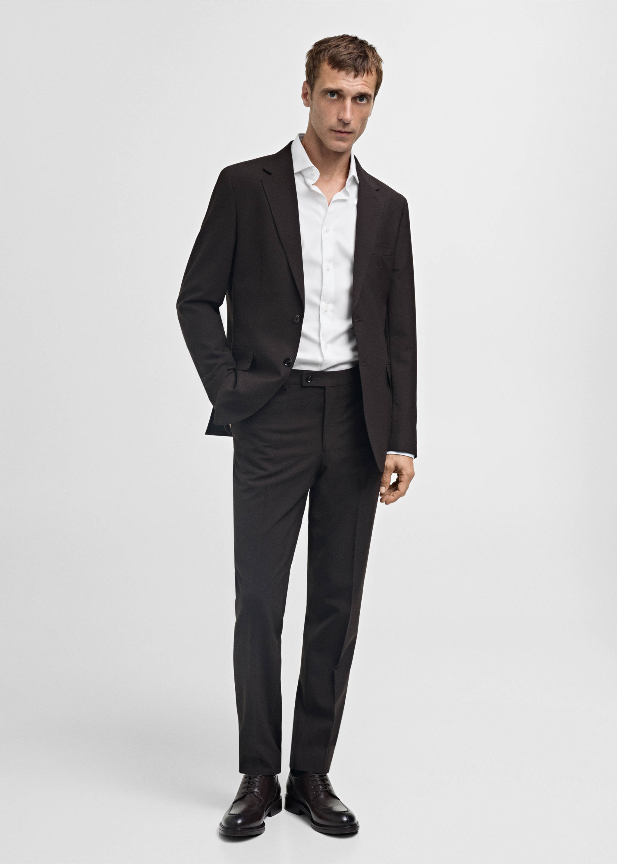 100% cotton slim fit shirt - General plane, White. Ref: 77095968-00.