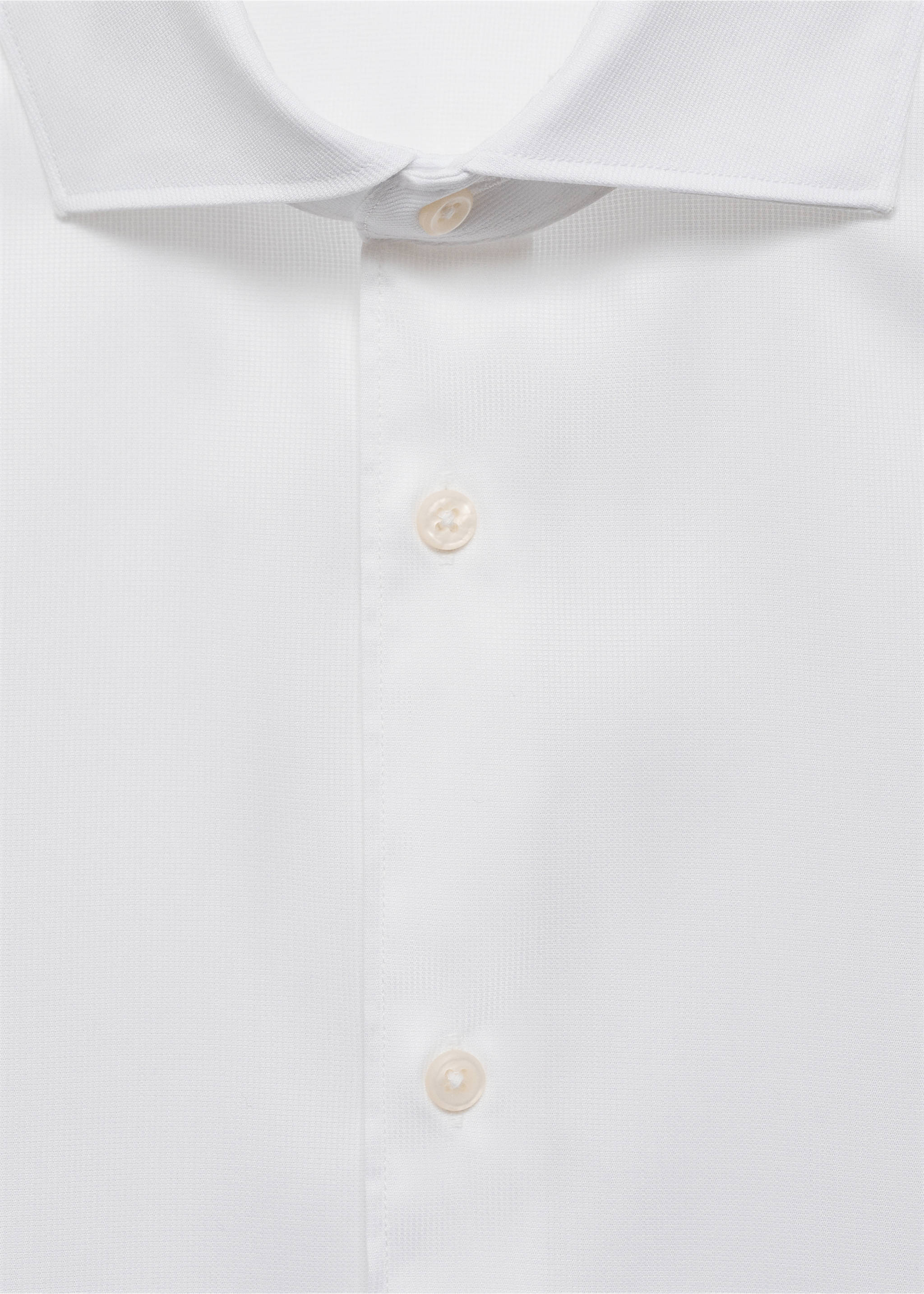 100% cotton slim fit shirt - Details of the article 8, White. Ref: 77095968-00.