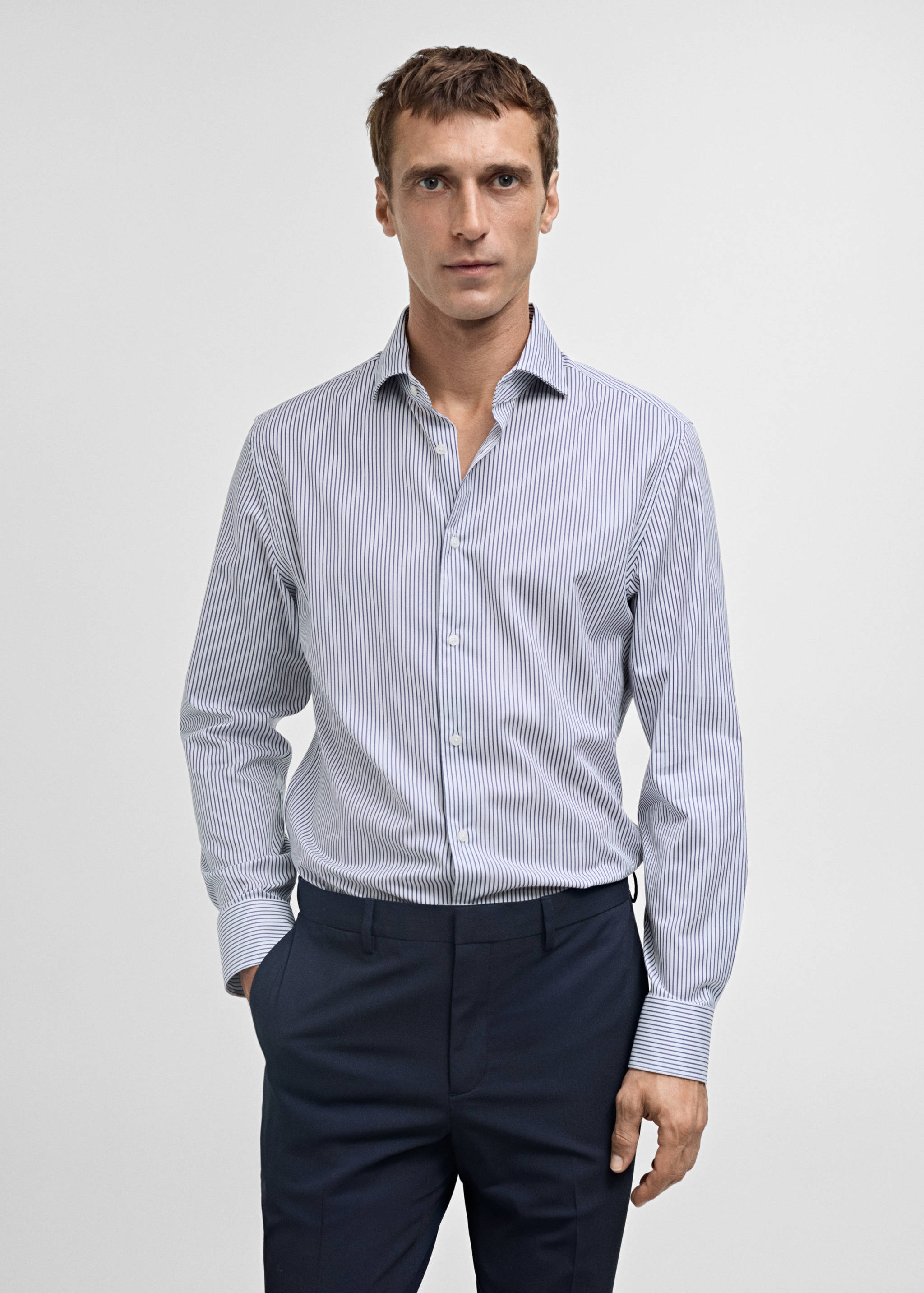 Chemise slim fit 100 % coton - Plan moyen