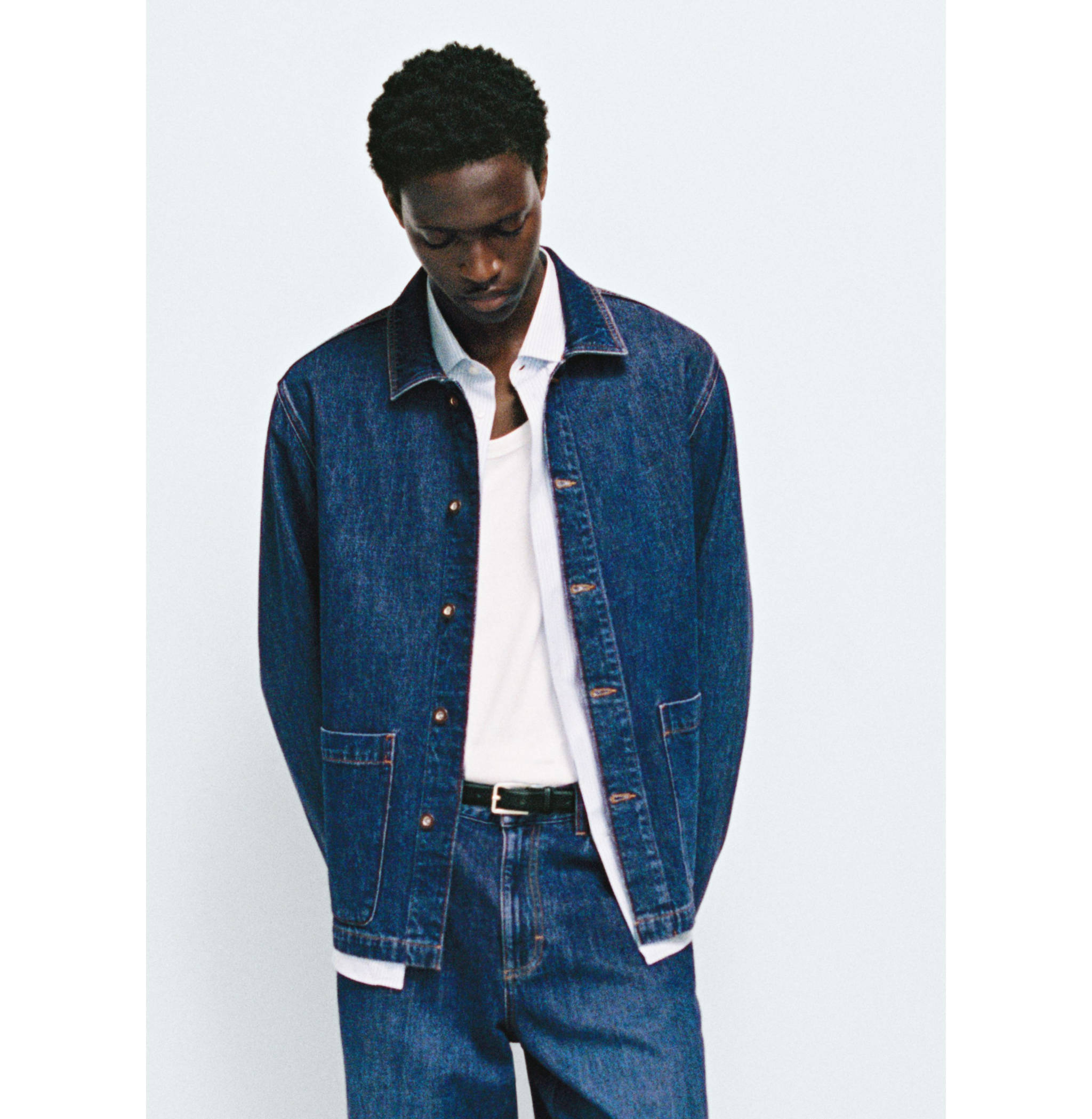 Relaxed-fit denim overshirt - Details of the article 5