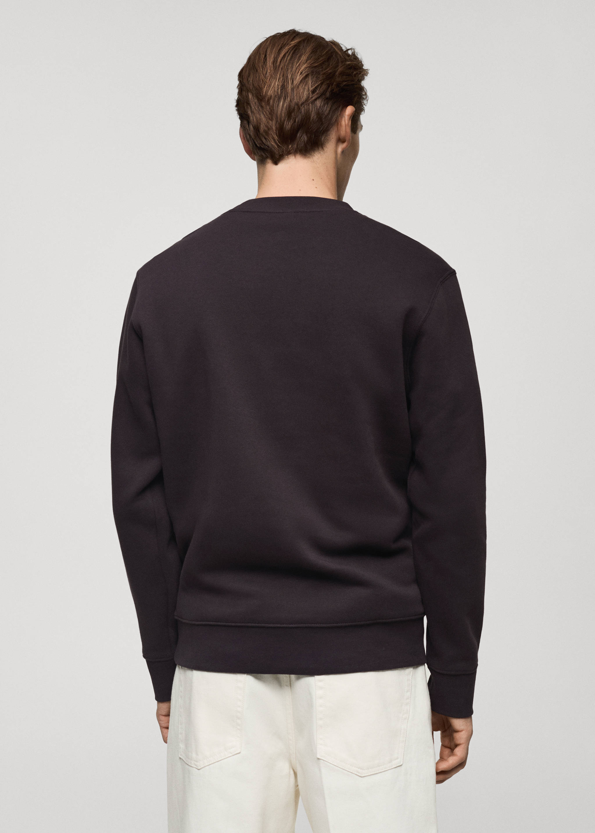 100% cotton sweatshirt embroidered detail - Reverse of the article