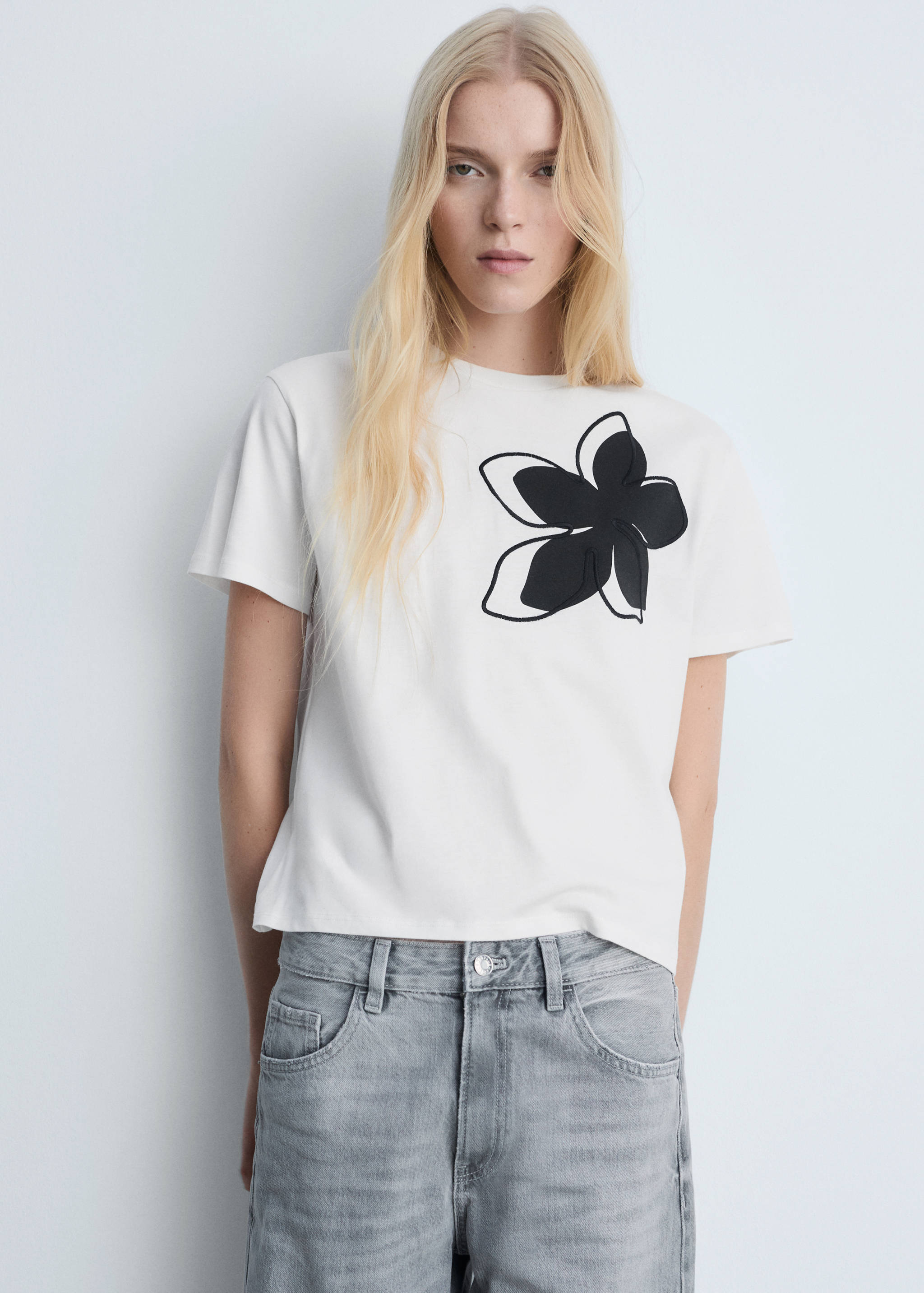 Camiseta algodón estampada - Plano medio