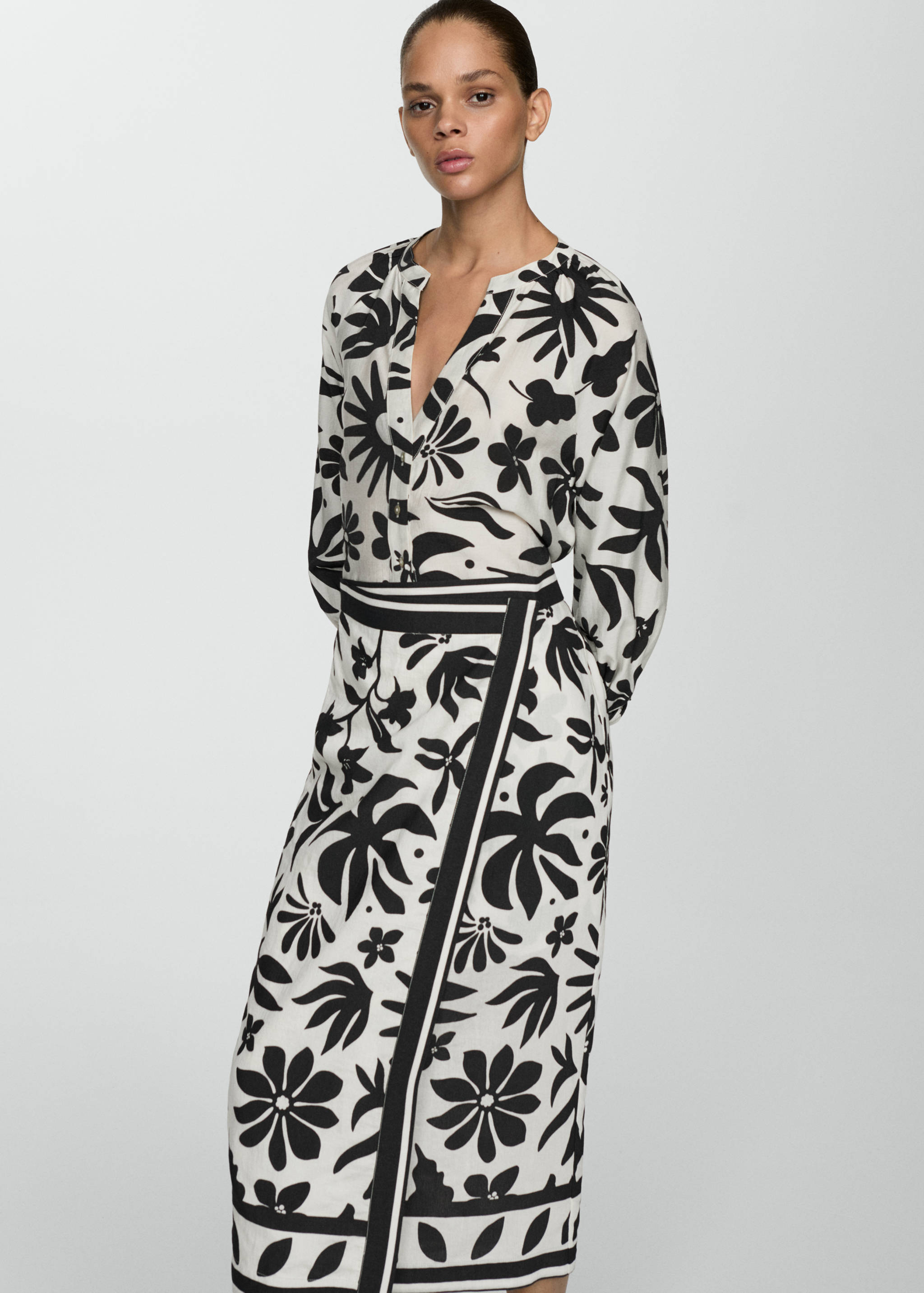 Jupe croisée en imprimé fleuri - Détail de l'article 2