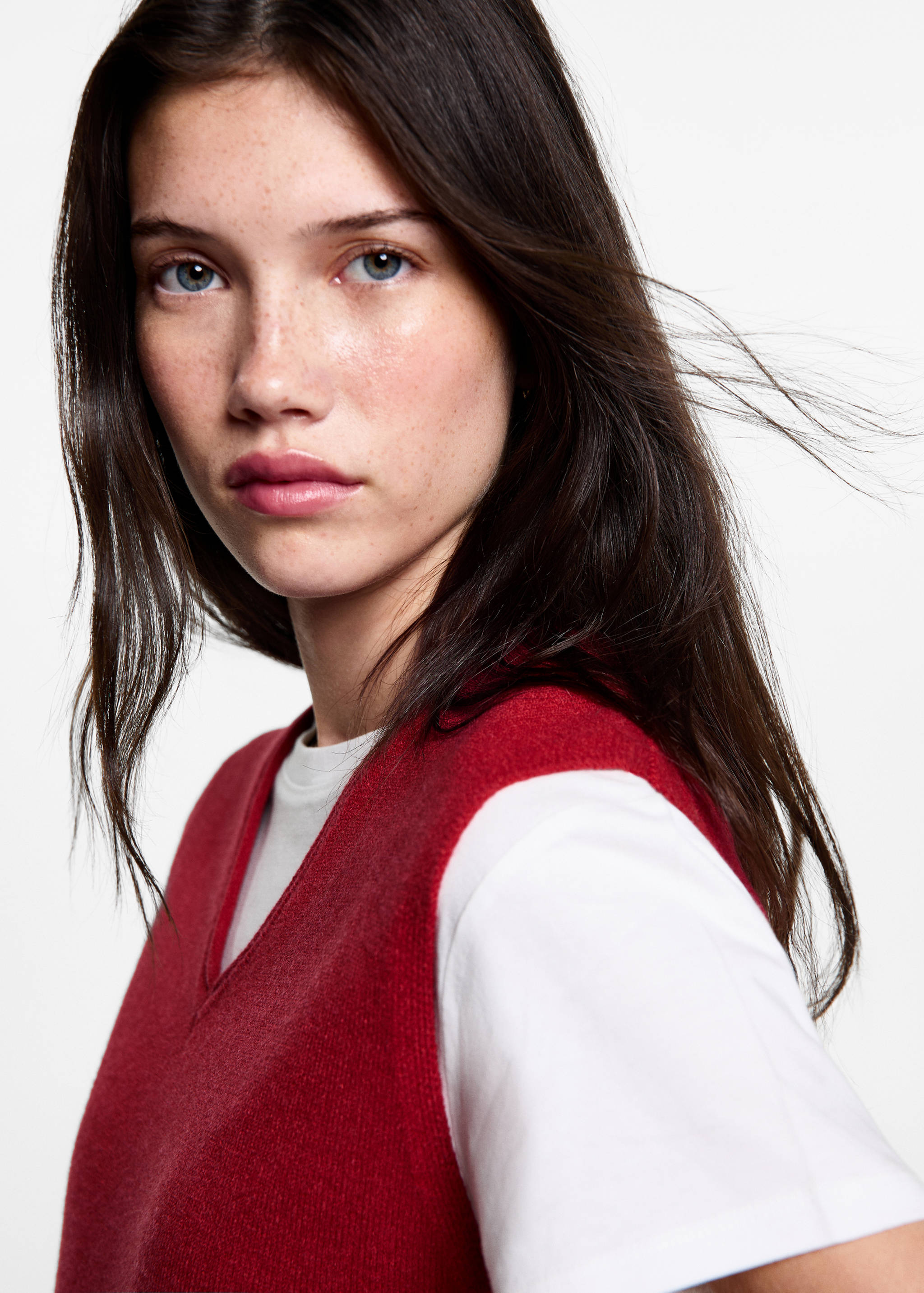 جيليه محبوك برقبة على شكل V - تفاصيل المنتج 1