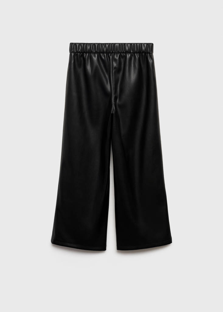 Faux-leather trousers — Black