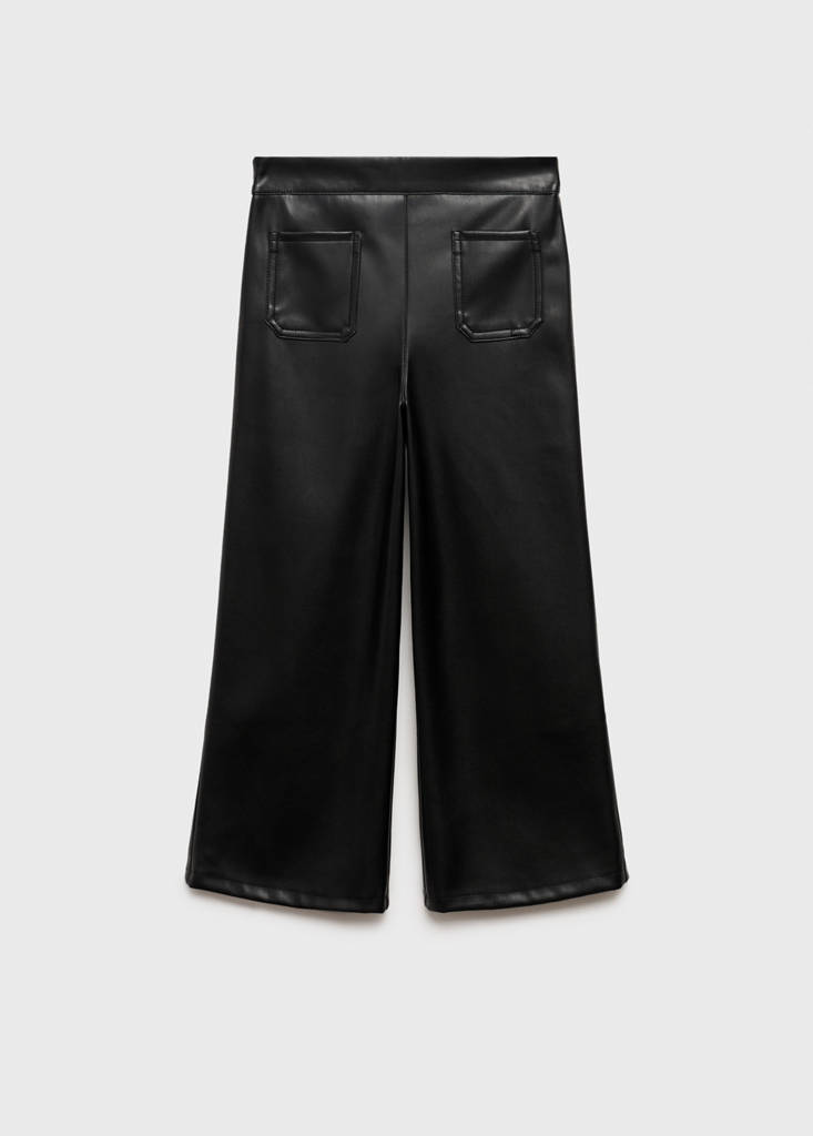 Faux-leather trousers — Black