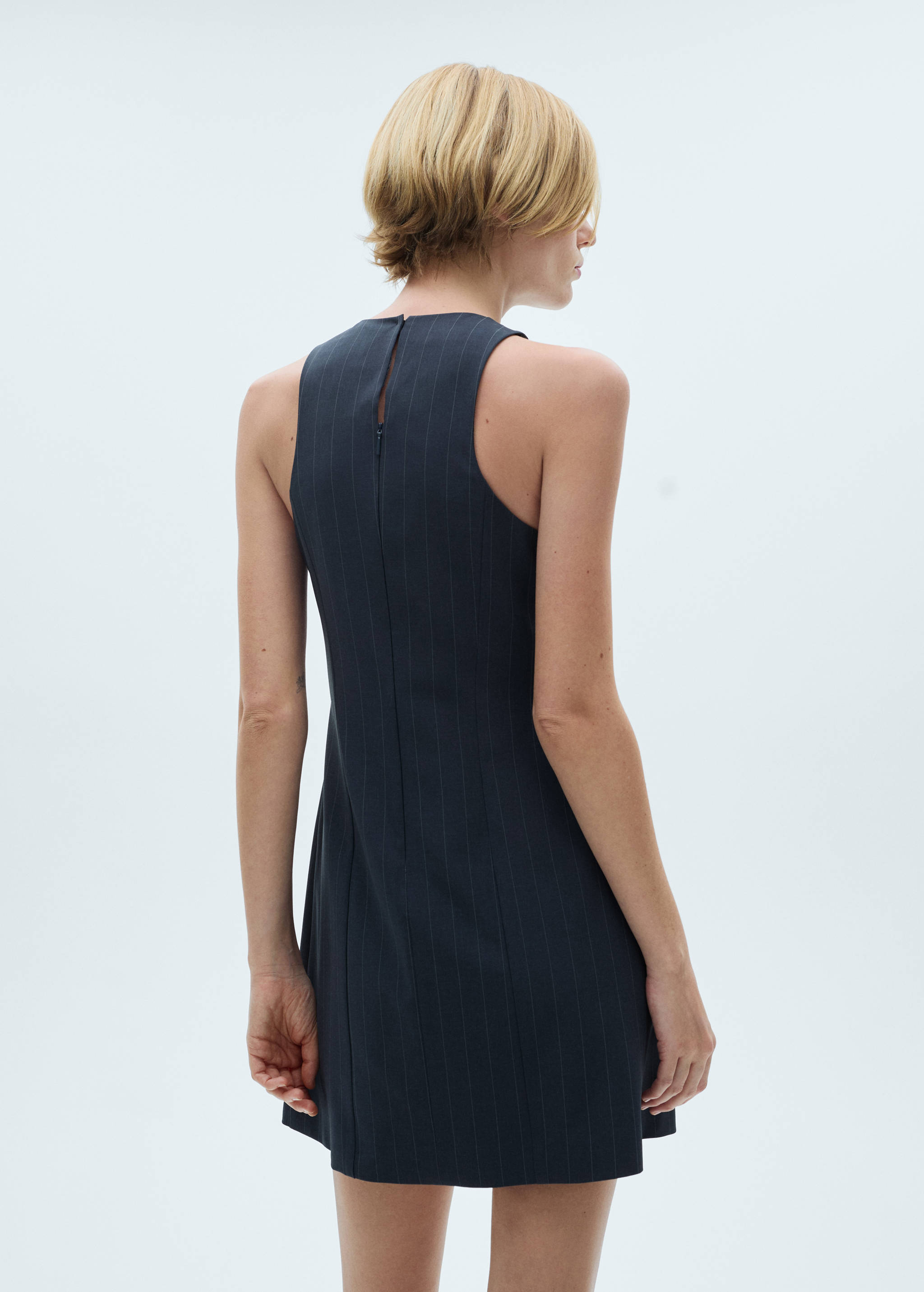 细条纹短款连衣裙 - null