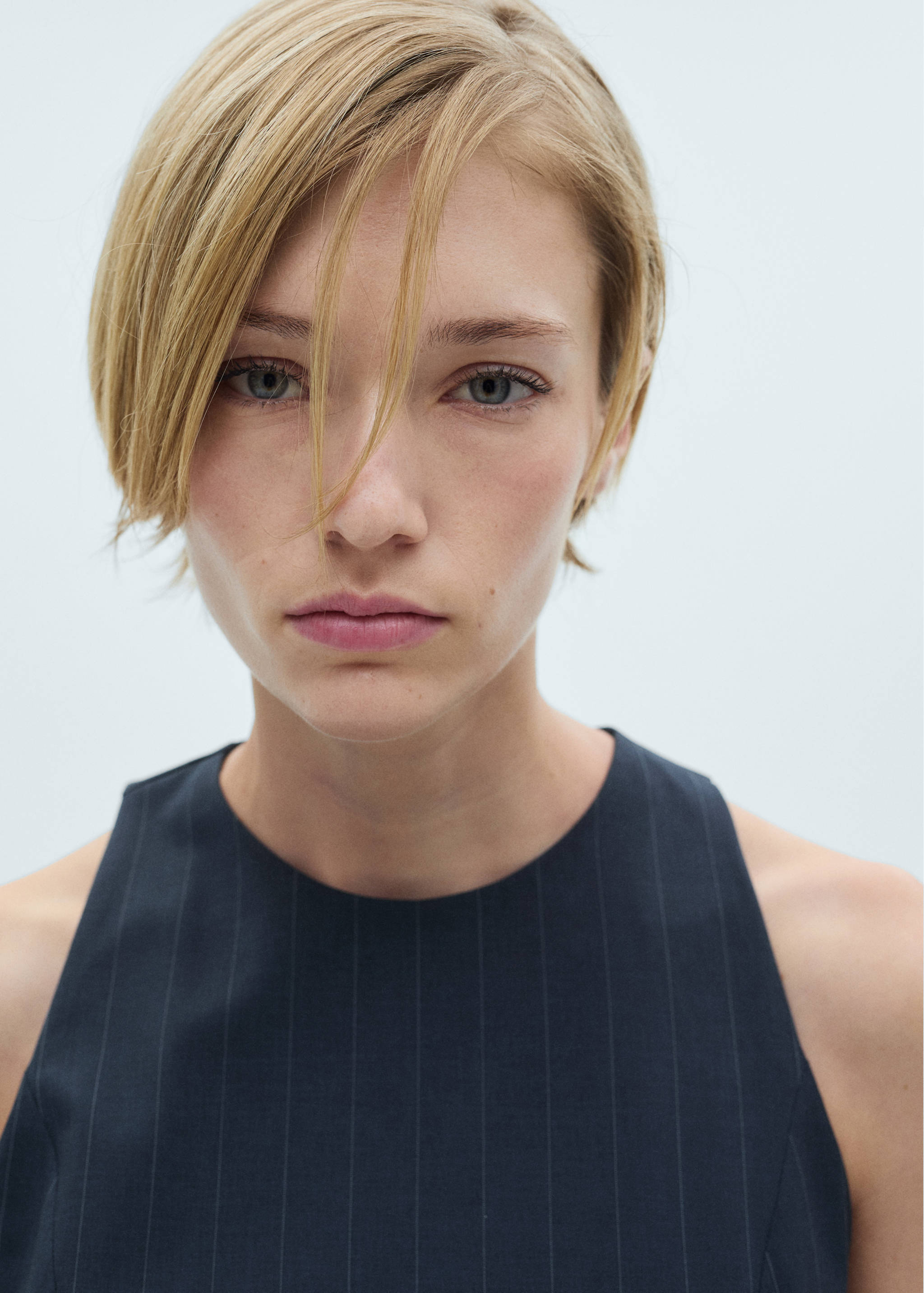 细条纹短款连衣裙 - null