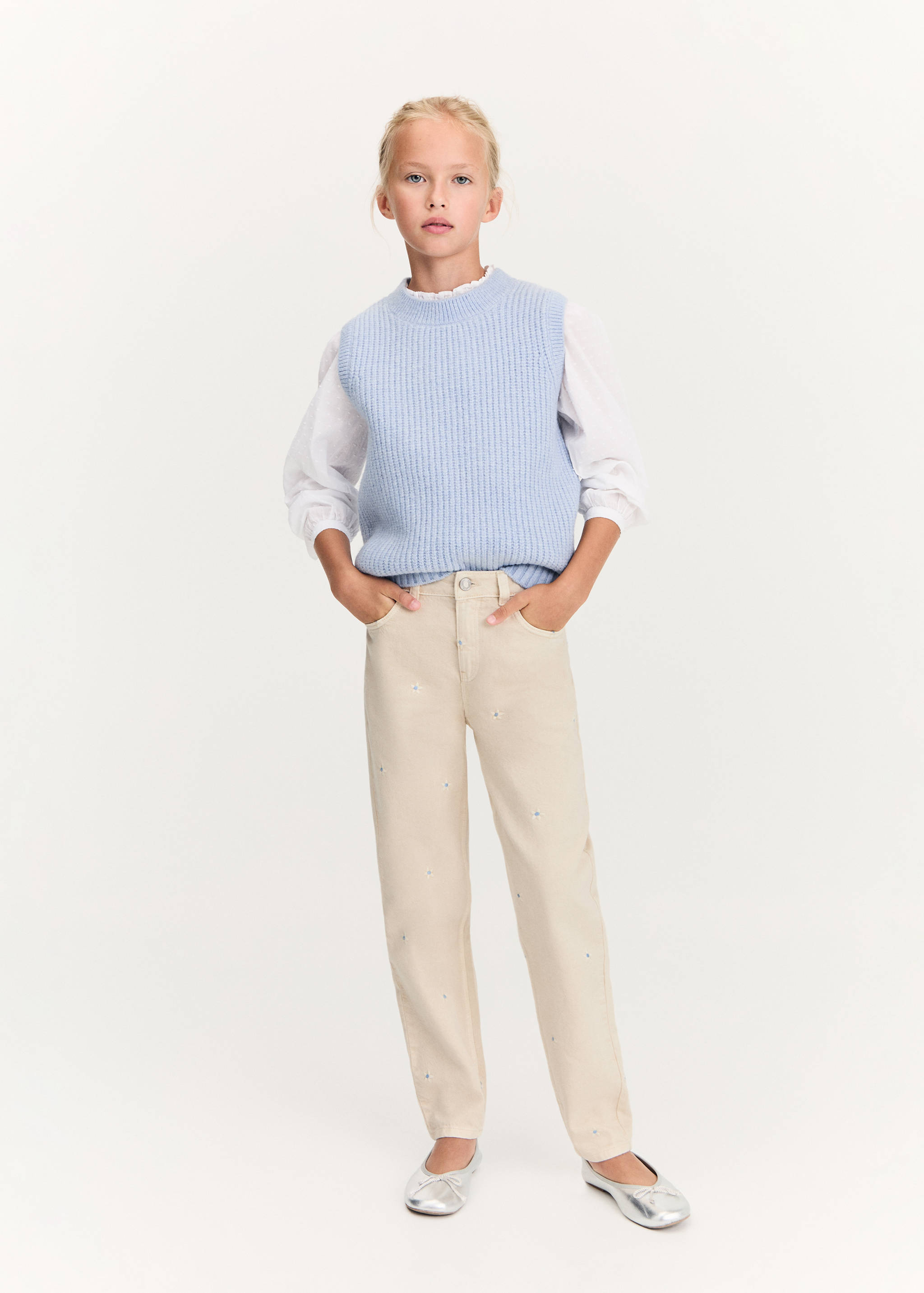 Embroidered details jeans - General plane