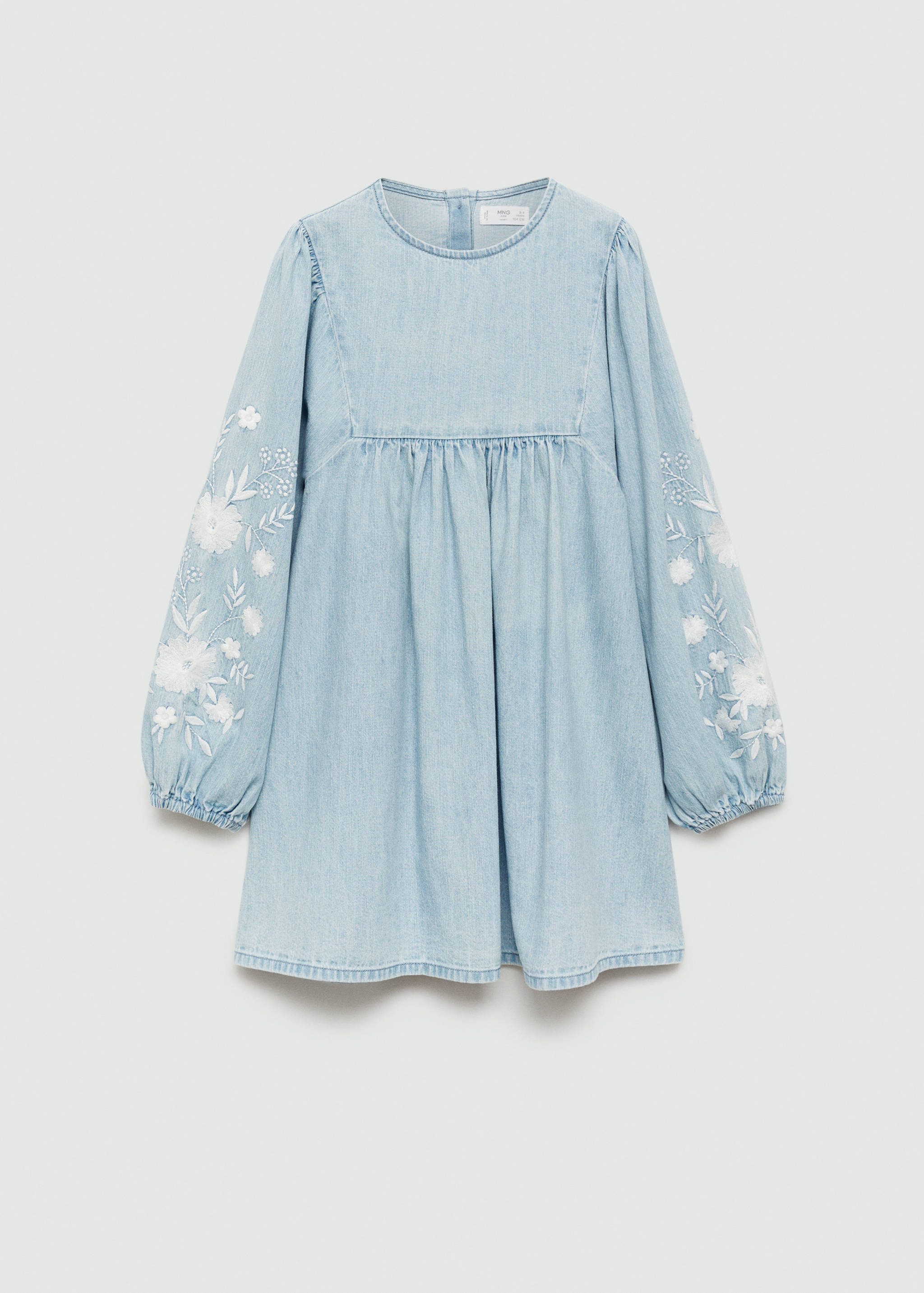 Flower embroidered denim dress - Article without model