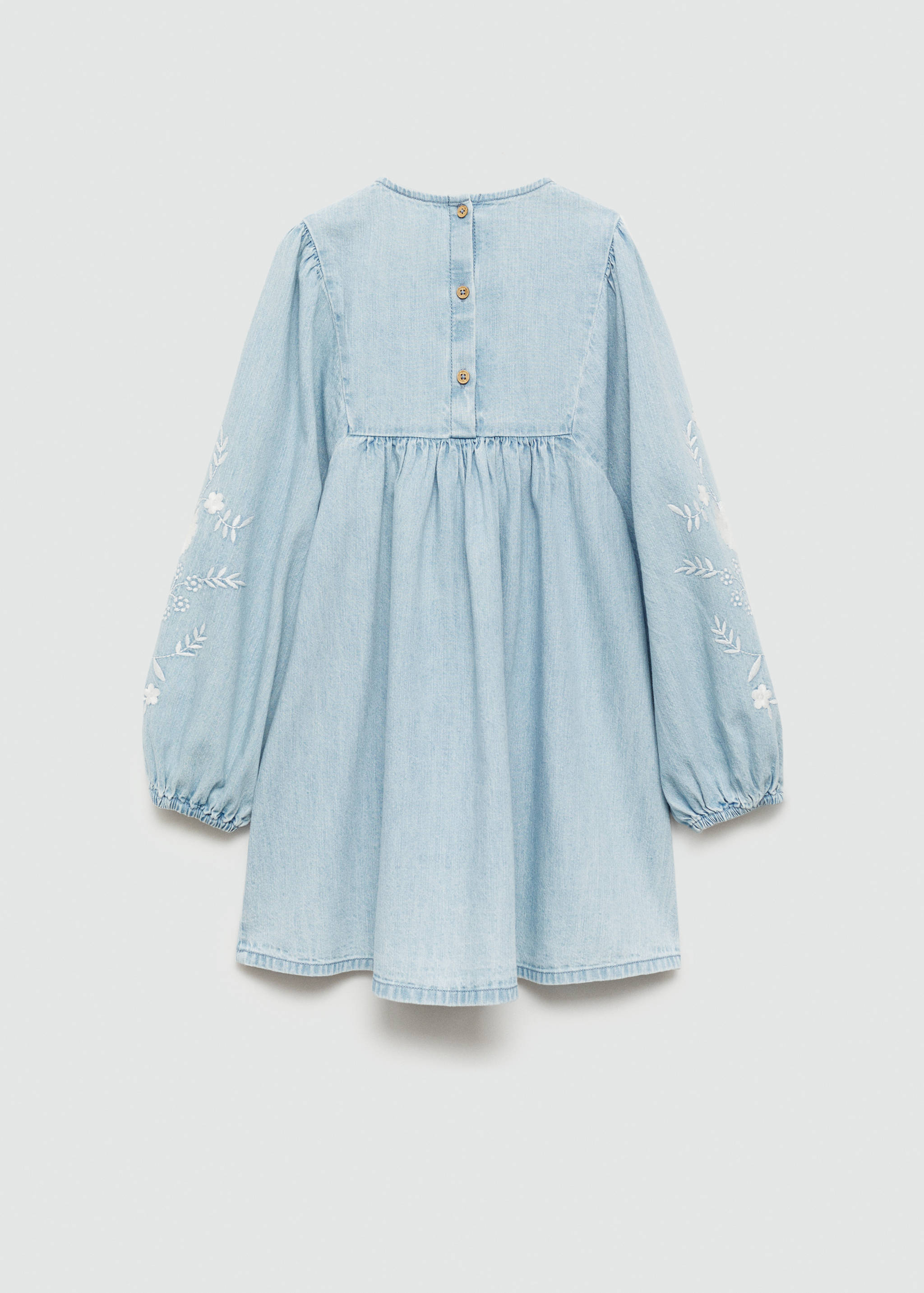 Flower embroidered denim dress - Reverse of the article